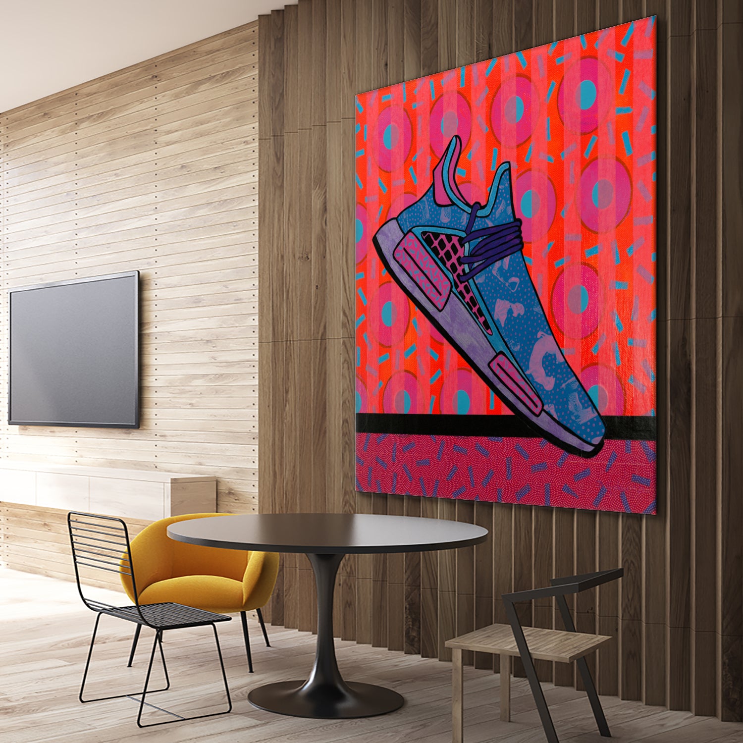 Sky Blue by David Galan on GIANT ART - pink illustration running shoes