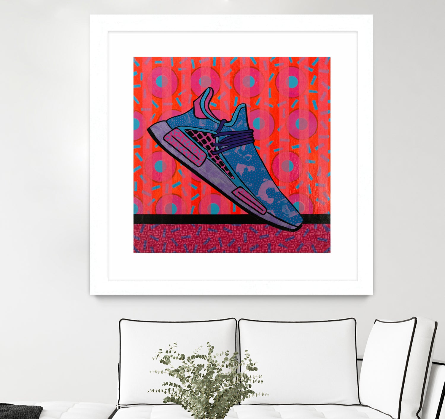 Sky Blue by David Galan on GIANT ART - pink illustration running shoes