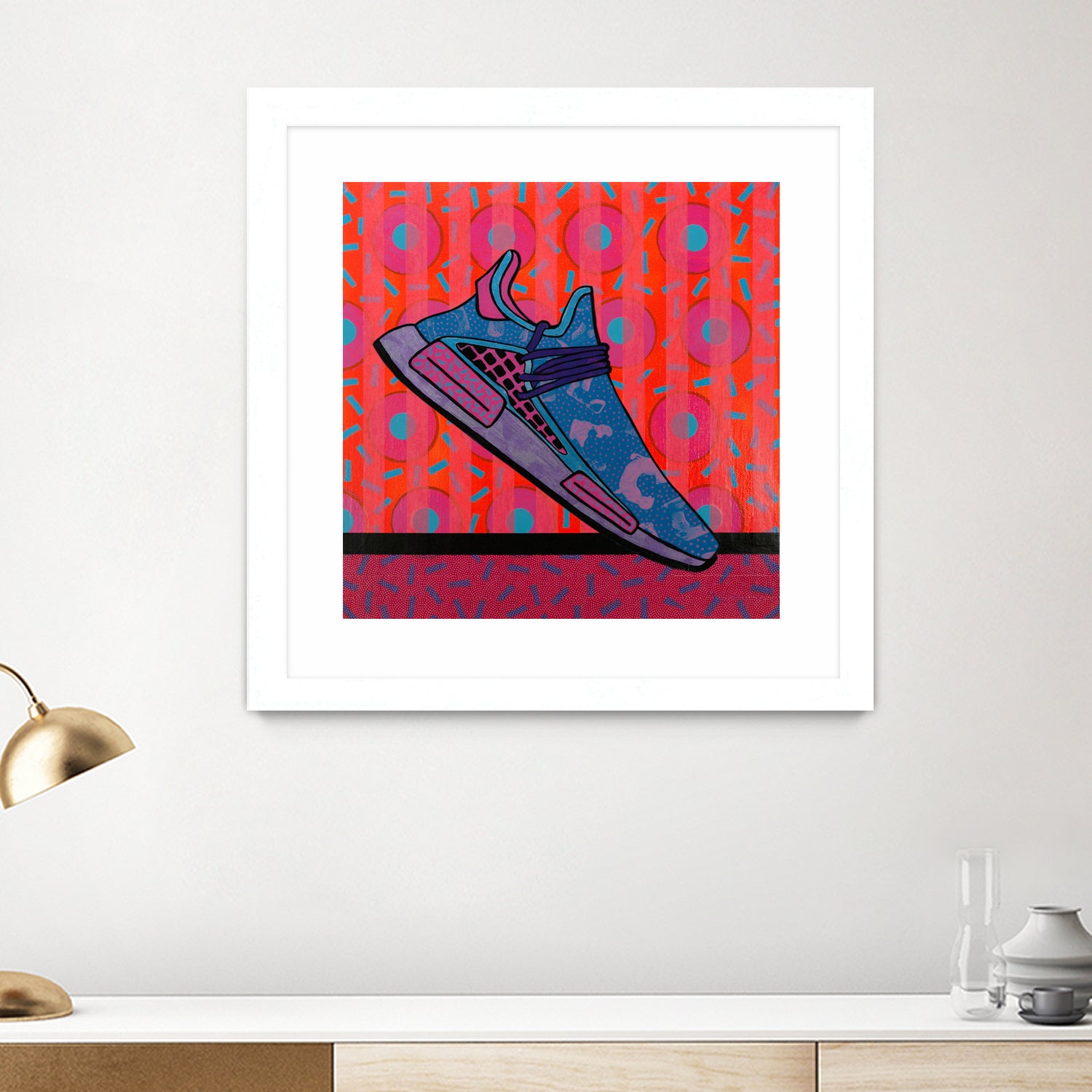 Sky Blue by David Galan on GIANT ART - pink illustration running shoes
