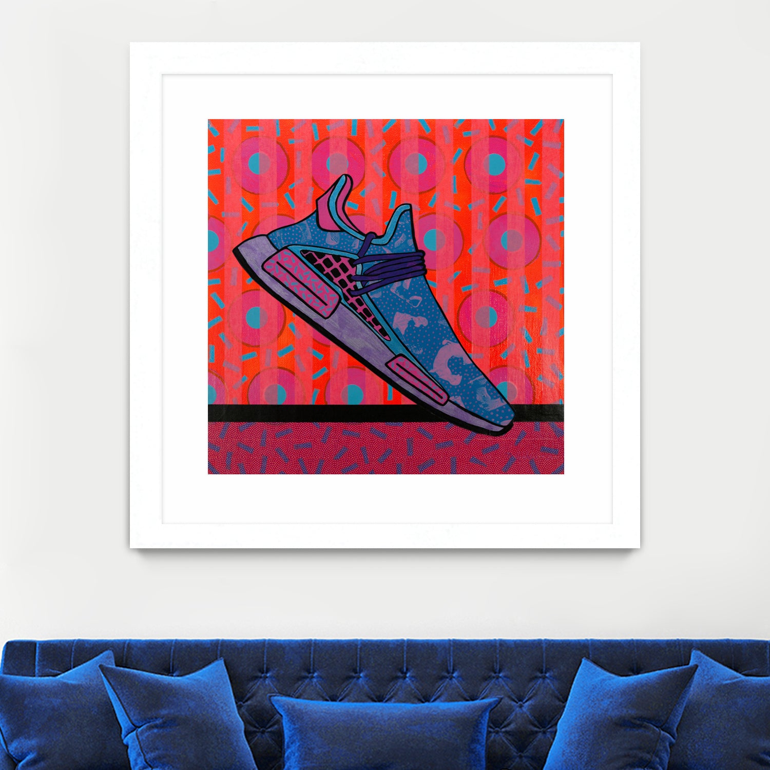 Sky Blue by David Galan on GIANT ART - pink illustration running shoes