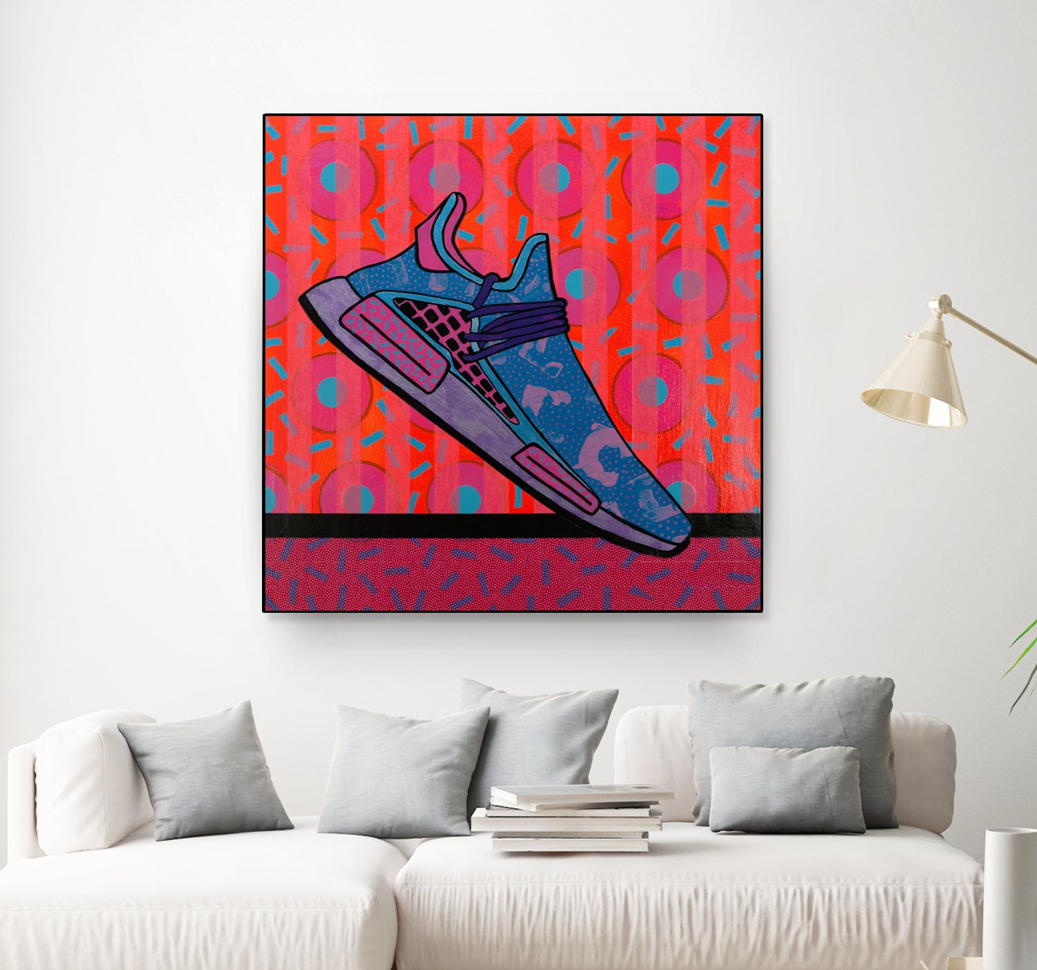 Sky Blue by David Galan on GIANT ART - pink illustration running shoes