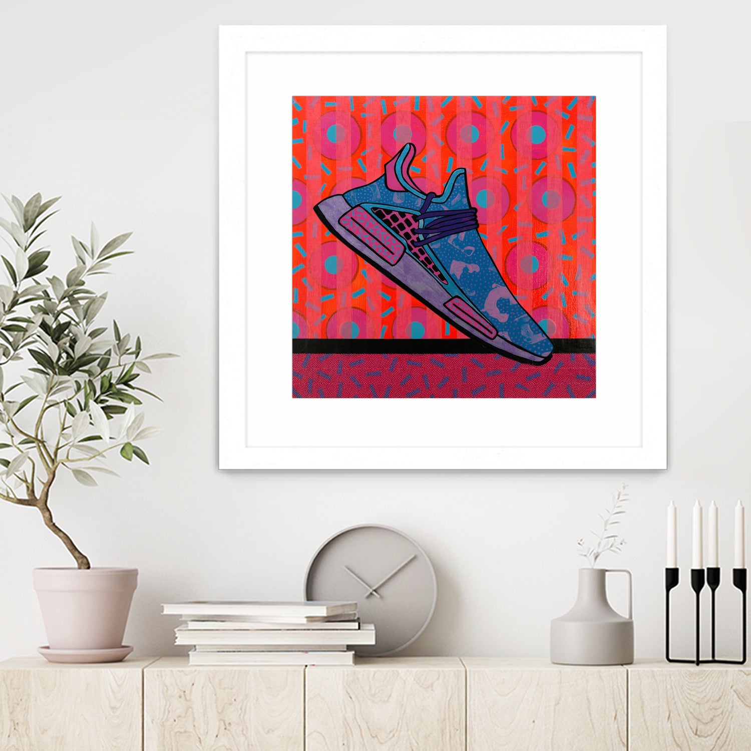 Sky Blue by David Galan on GIANT ART - pink illustration running shoes