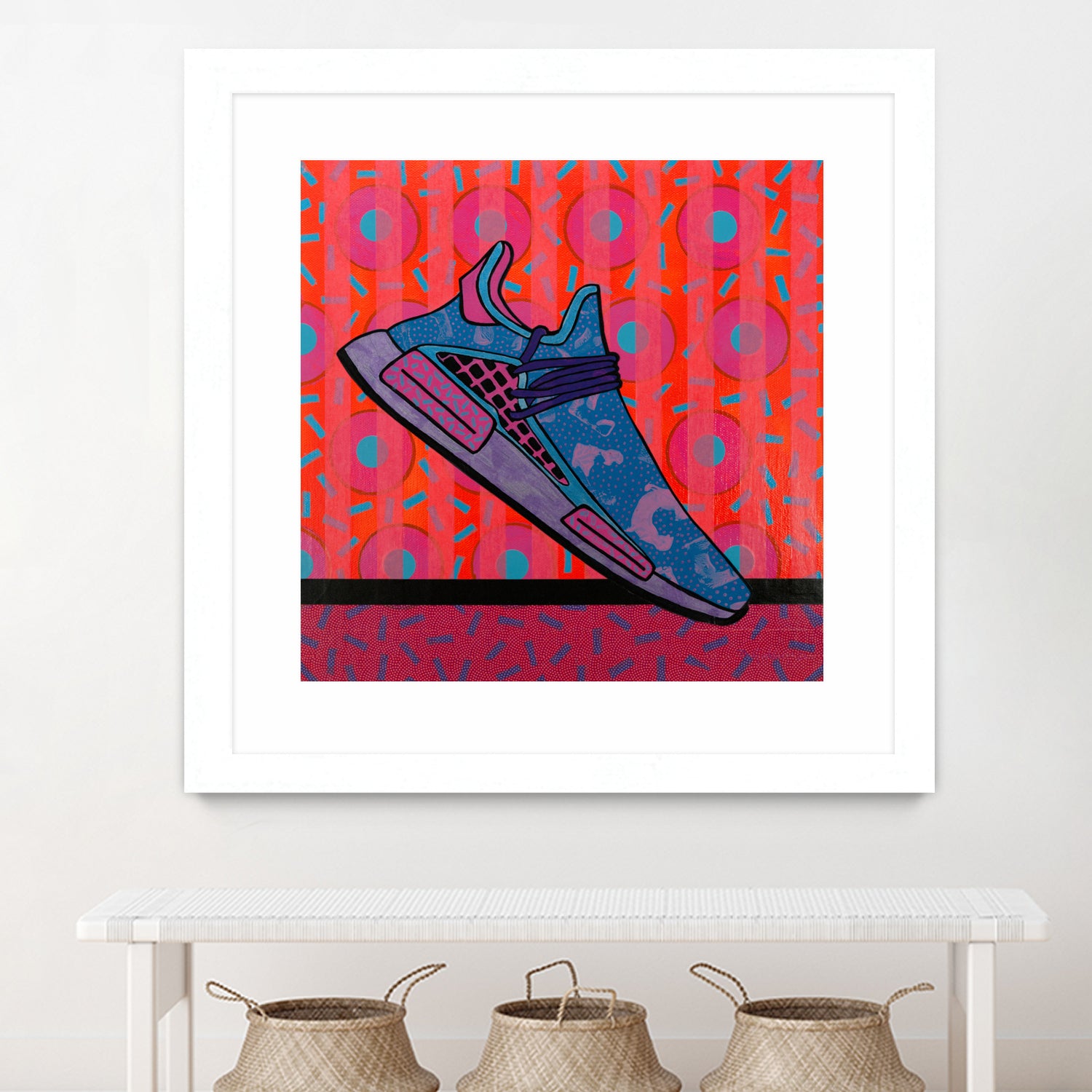 Sky Blue by David Galan on GIANT ART - pink illustration running shoes