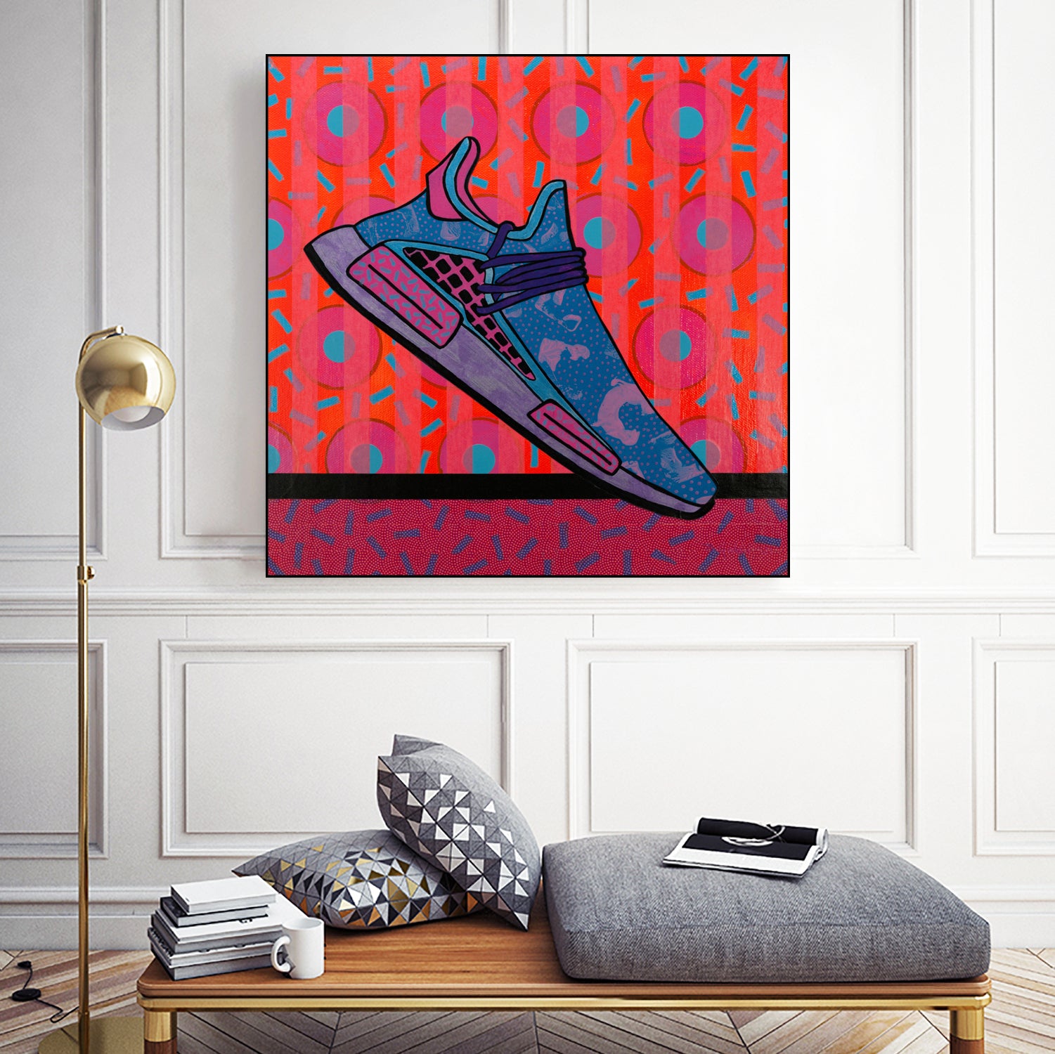 Sky Blue by David Galan on GIANT ART - pink illustration running shoes