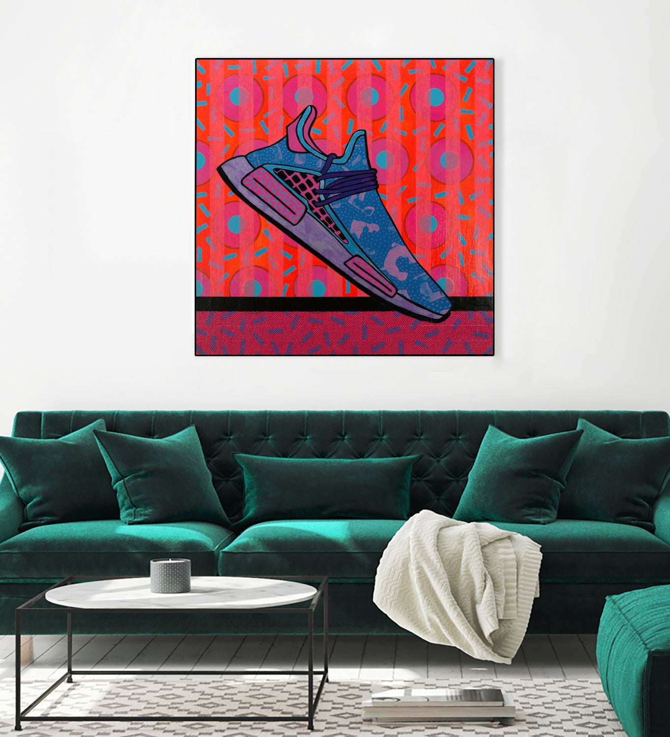 Sky Blue by David Galan on GIANT ART - pink illustration running shoes