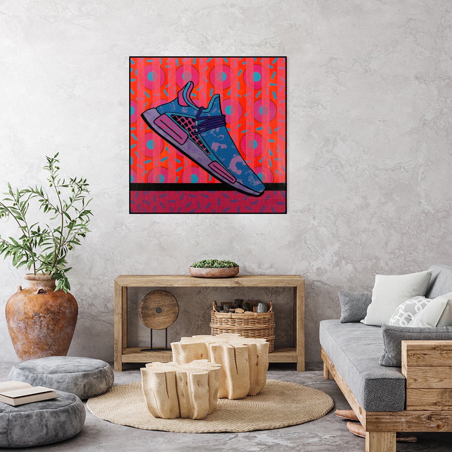 Sky Blue by David Galan on GIANT ART - pink illustration running shoes