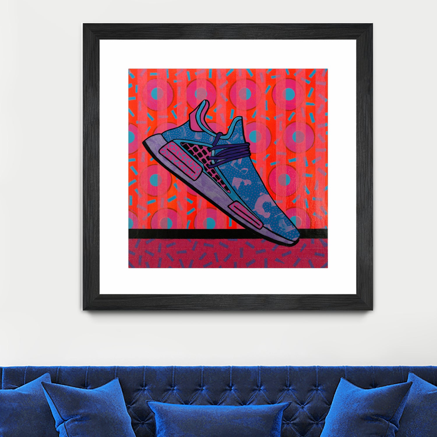 Sky Blue by David Galan on GIANT ART - pink illustration running shoes