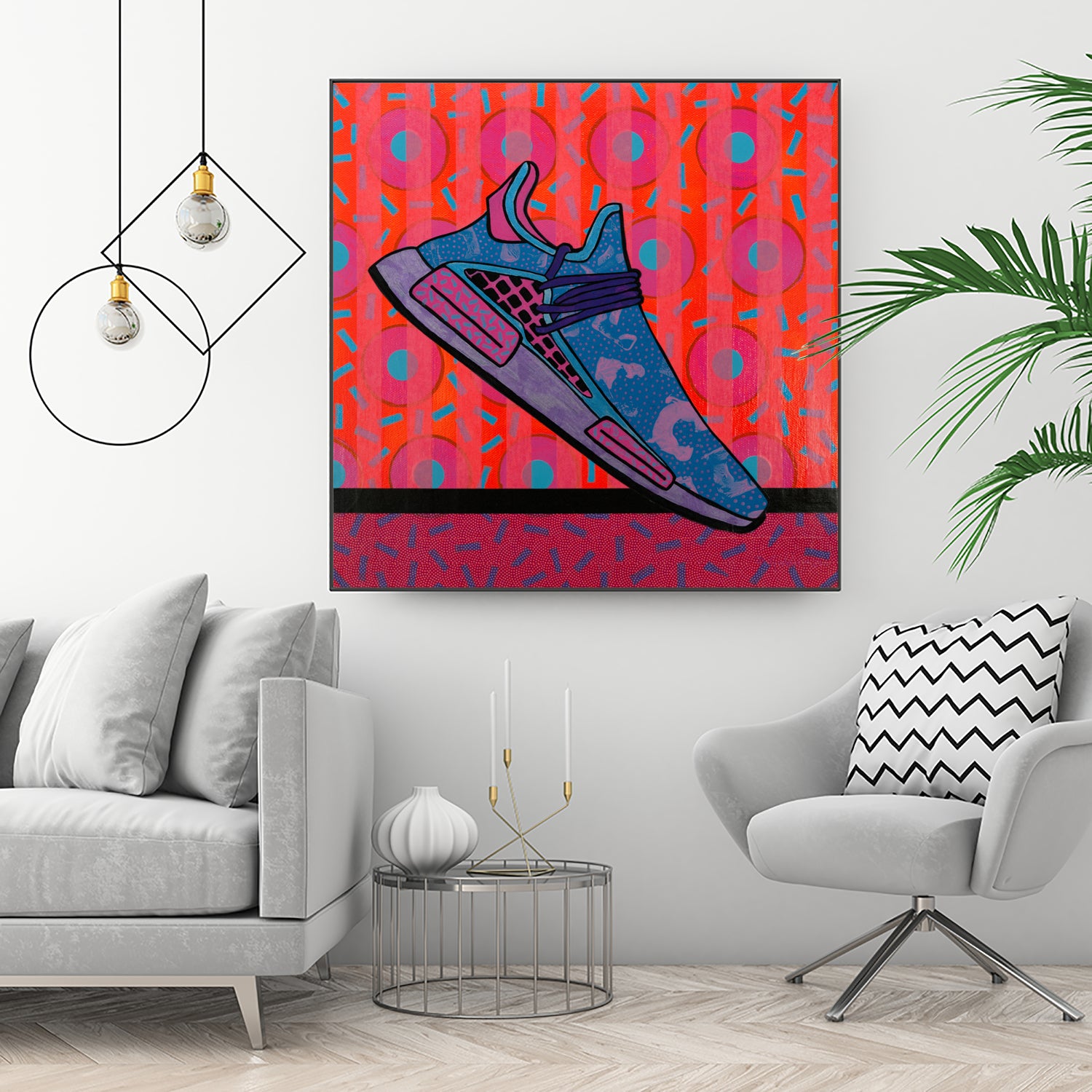 Sky Blue by David Galan on GIANT ART - pink illustration running shoes