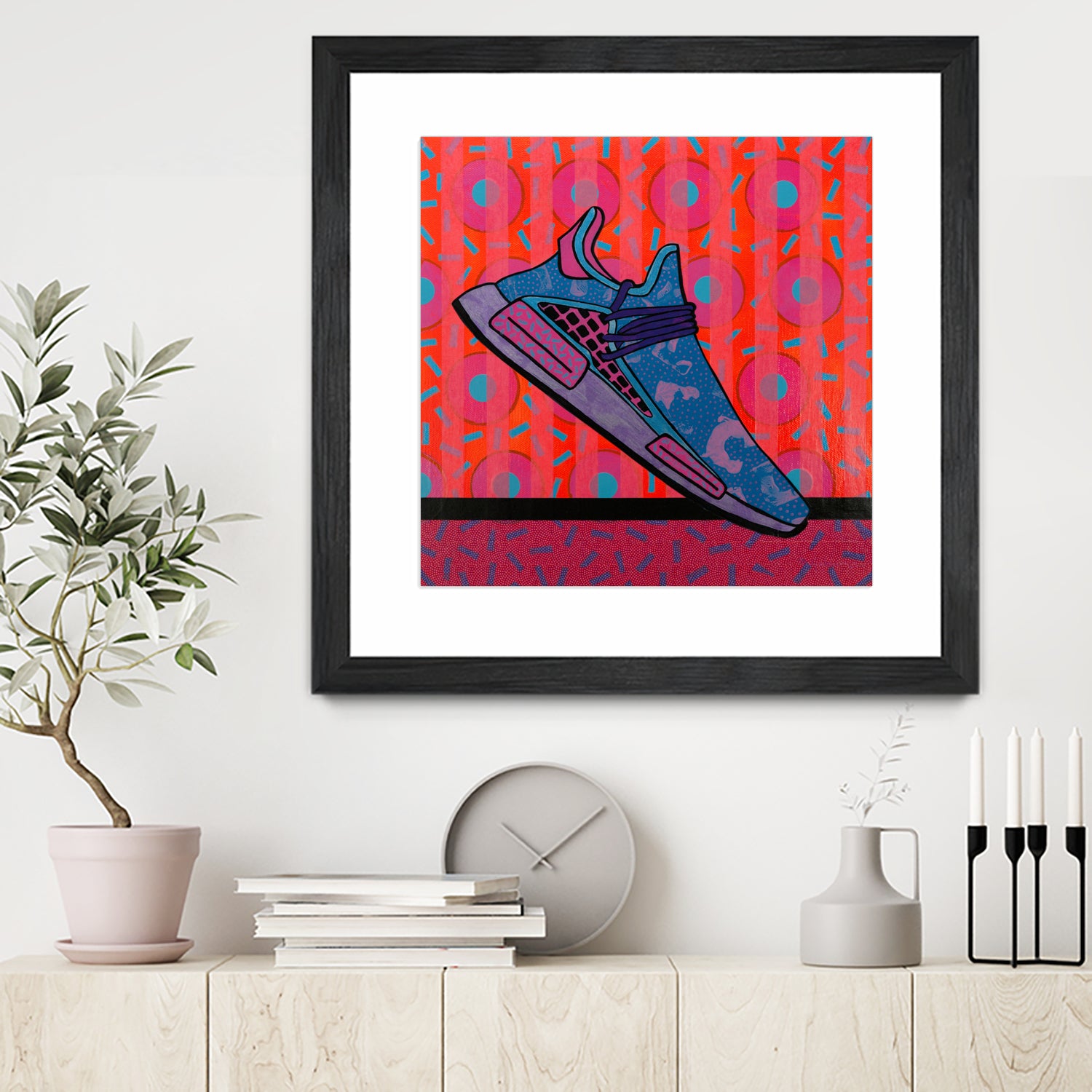 Sky Blue by David Galan on GIANT ART - pink illustration running shoes