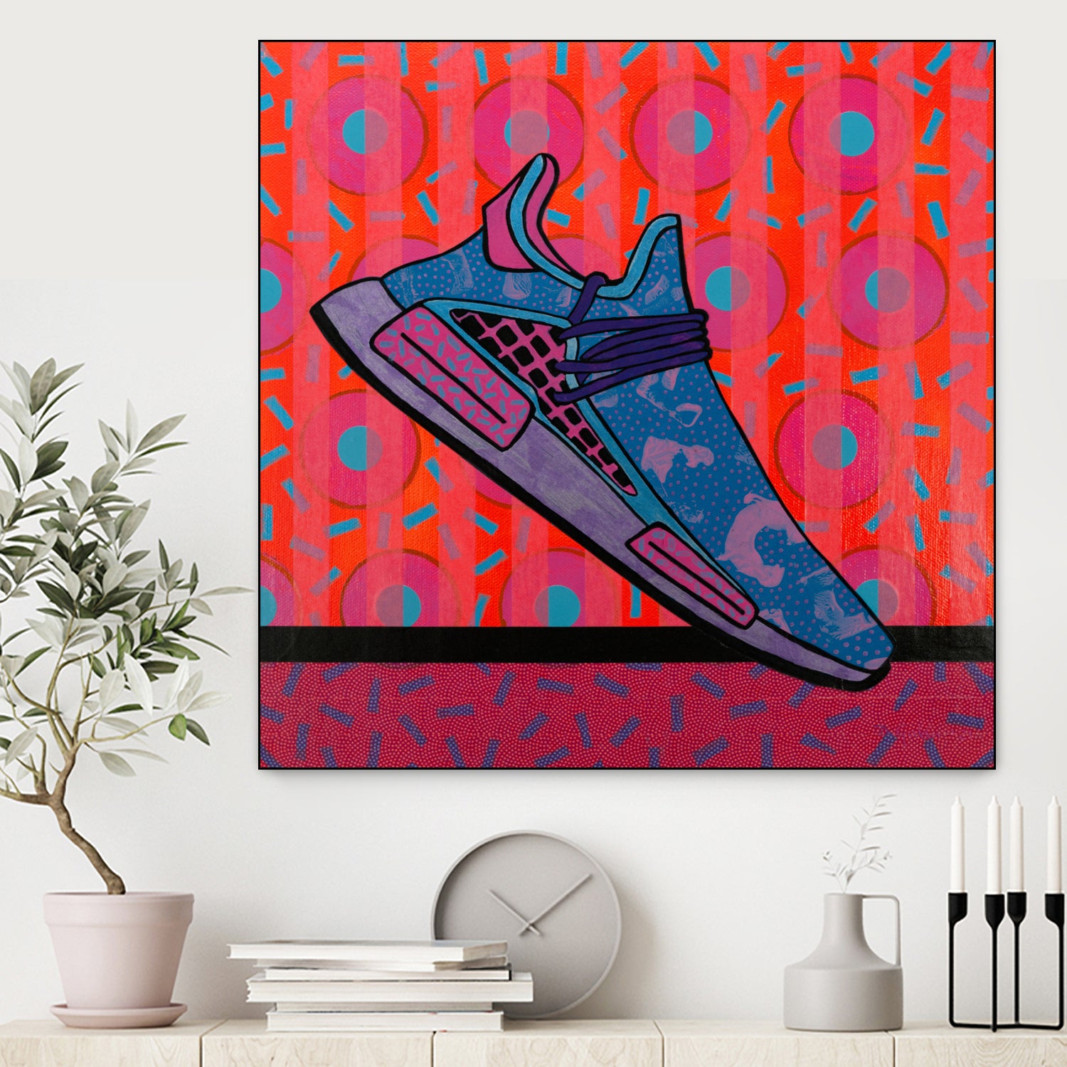 Sky Blue by David Galan on GIANT ART - pink illustration running shoes