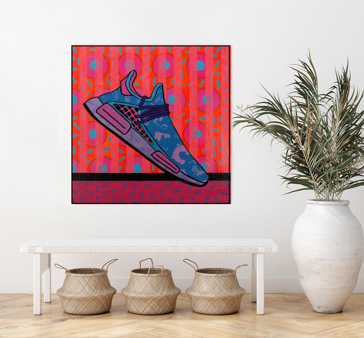 Sky Blue by David Galan on GIANT ART - pink illustration running shoes