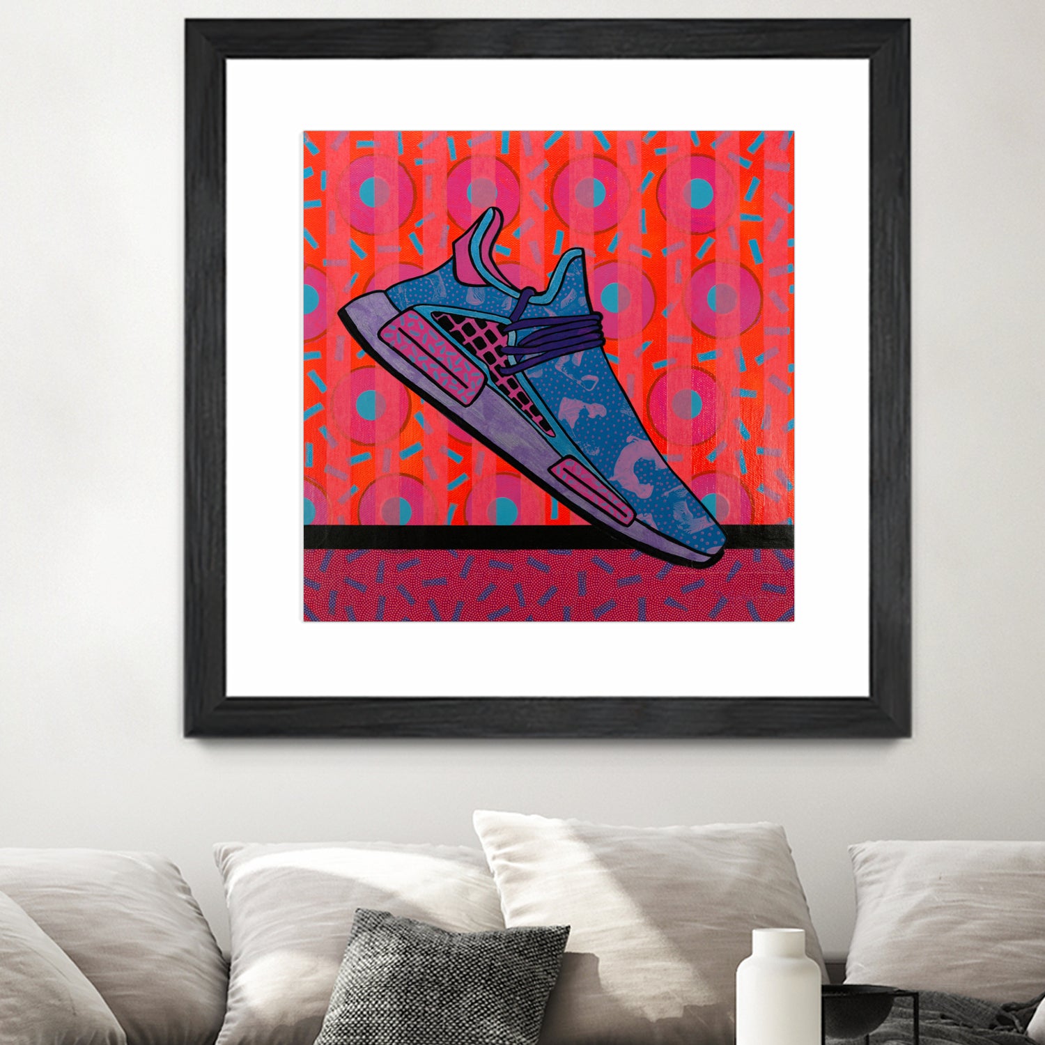 Sky Blue by David Galan on GIANT ART - pink illustration running shoes