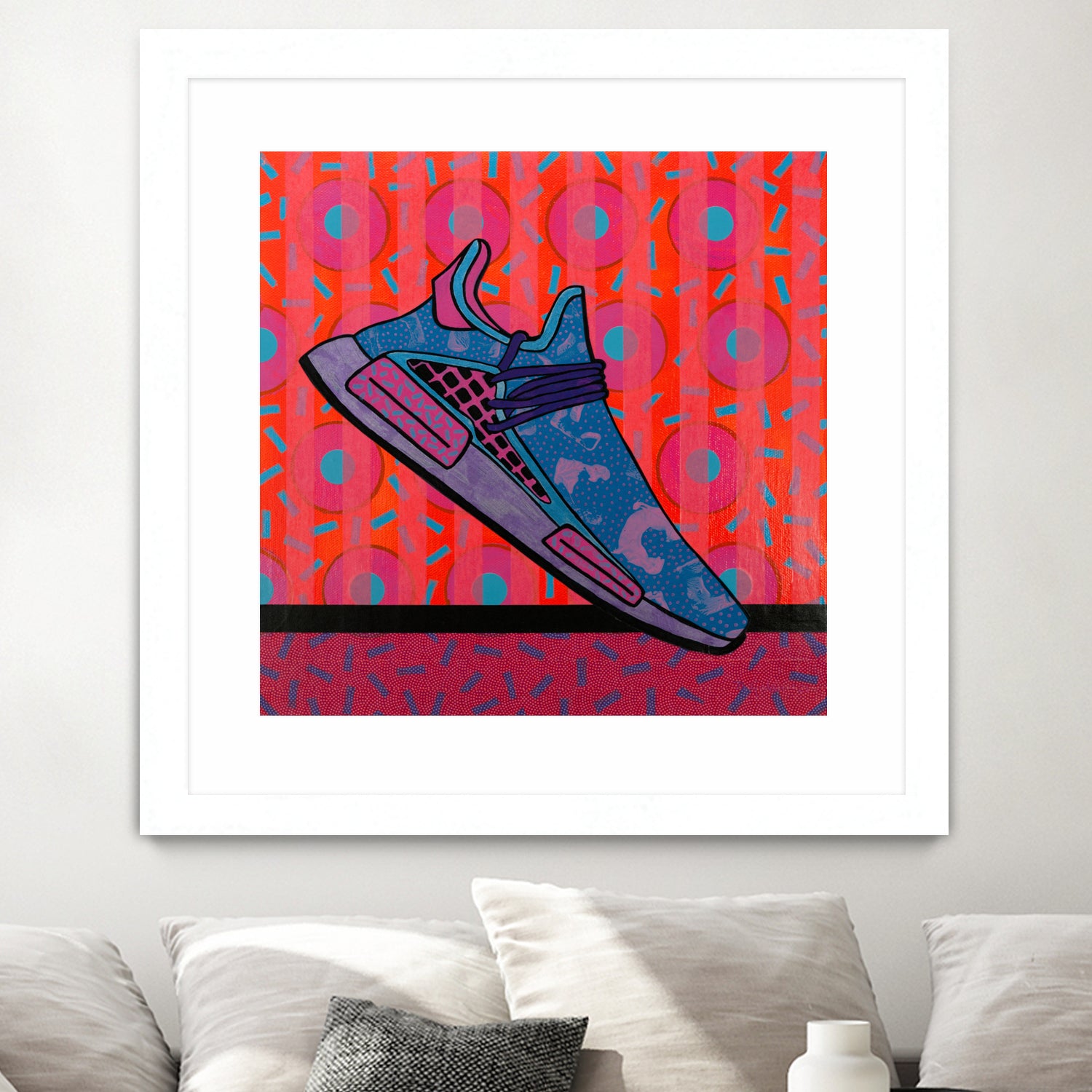 Sky Blue by David Galan on GIANT ART - pink illustration running shoes