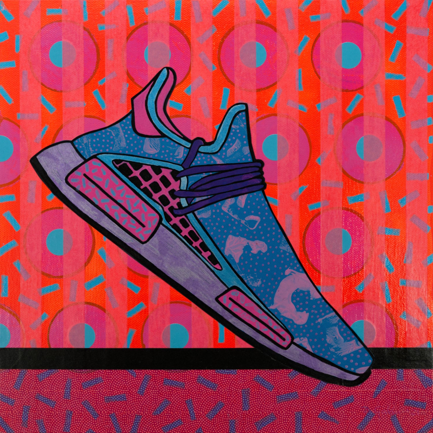 Sky Blue by David Galan on GIANT ART - pink illustration running shoes
