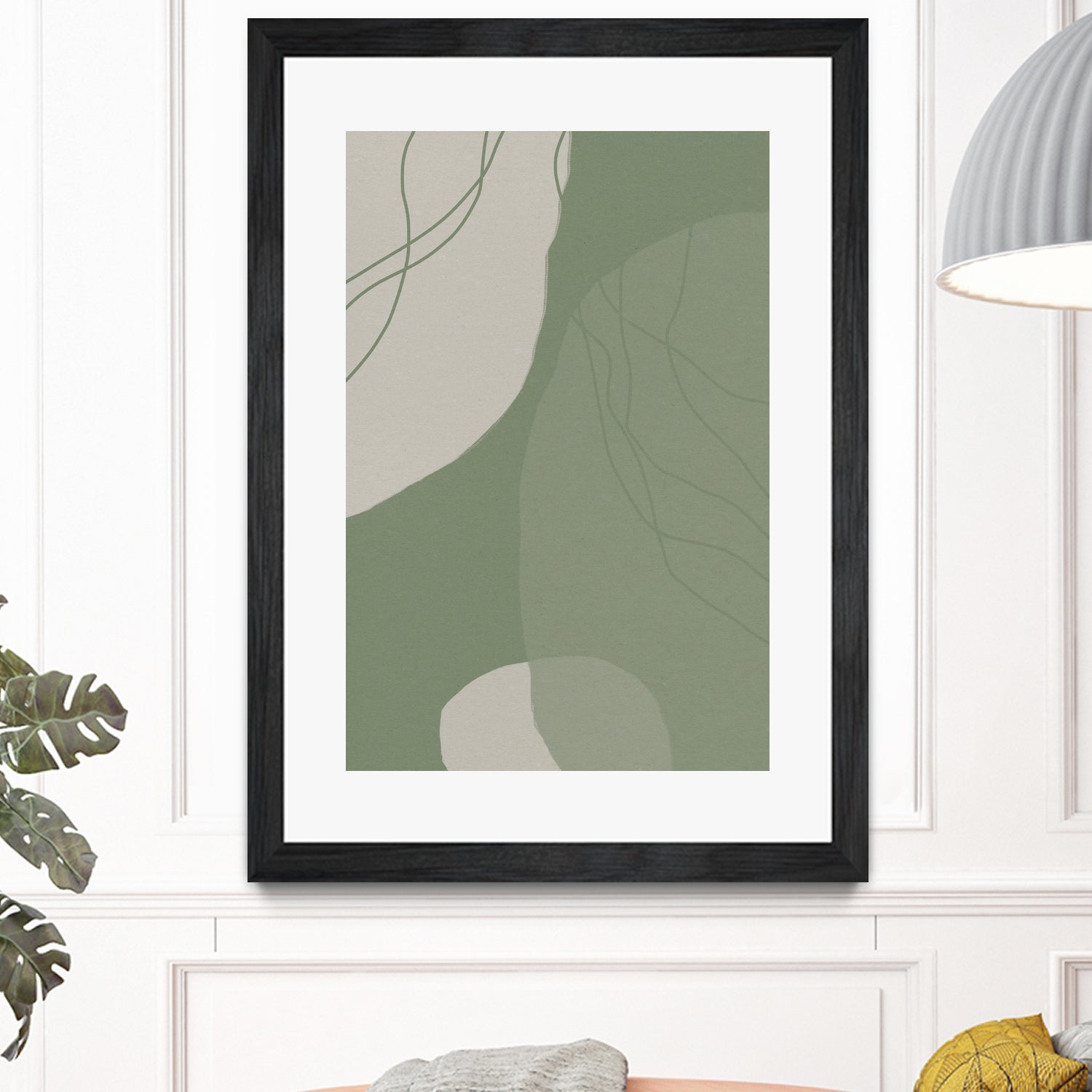 Modern Abstract Minimalist Shapes In Sage and White 0008 by Dina Dankers on GIANT ART - abstract drawing