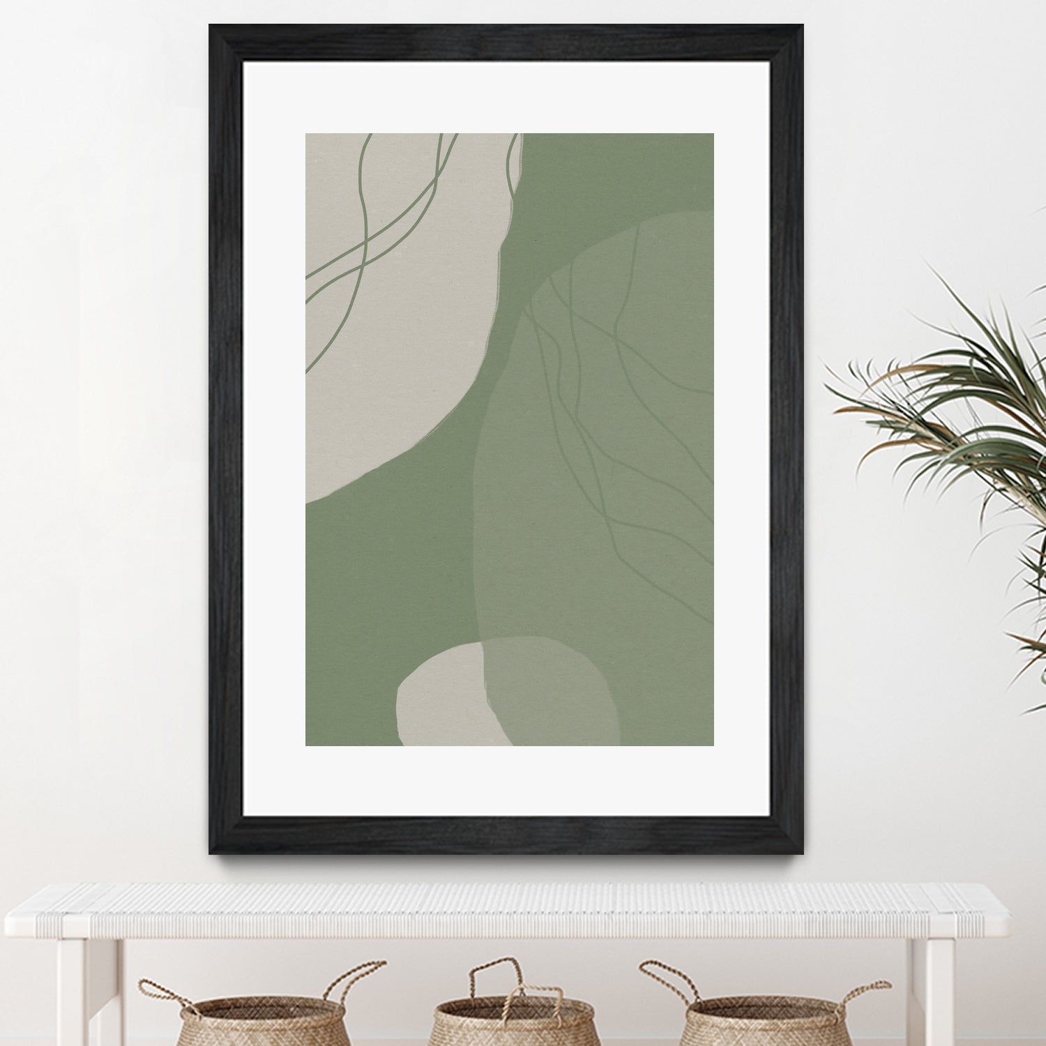 Modern Abstract Minimalist Shapes In Sage and White 0008 by Dina Dankers on GIANT ART - abstract drawing
