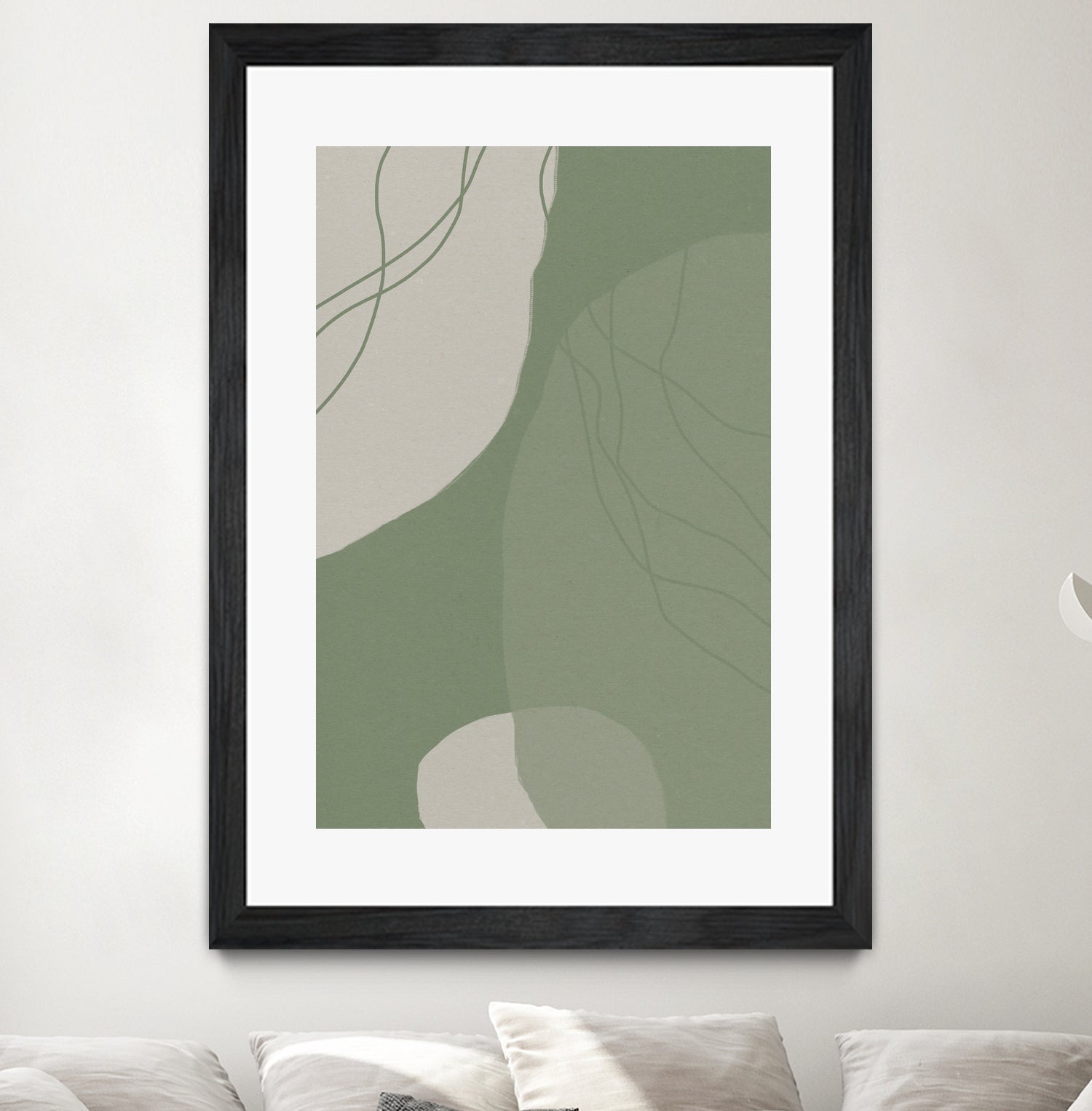 Modern Abstract Minimalist Shapes In Sage and White 0008 by Dina Dankers on GIANT ART - abstract drawing
