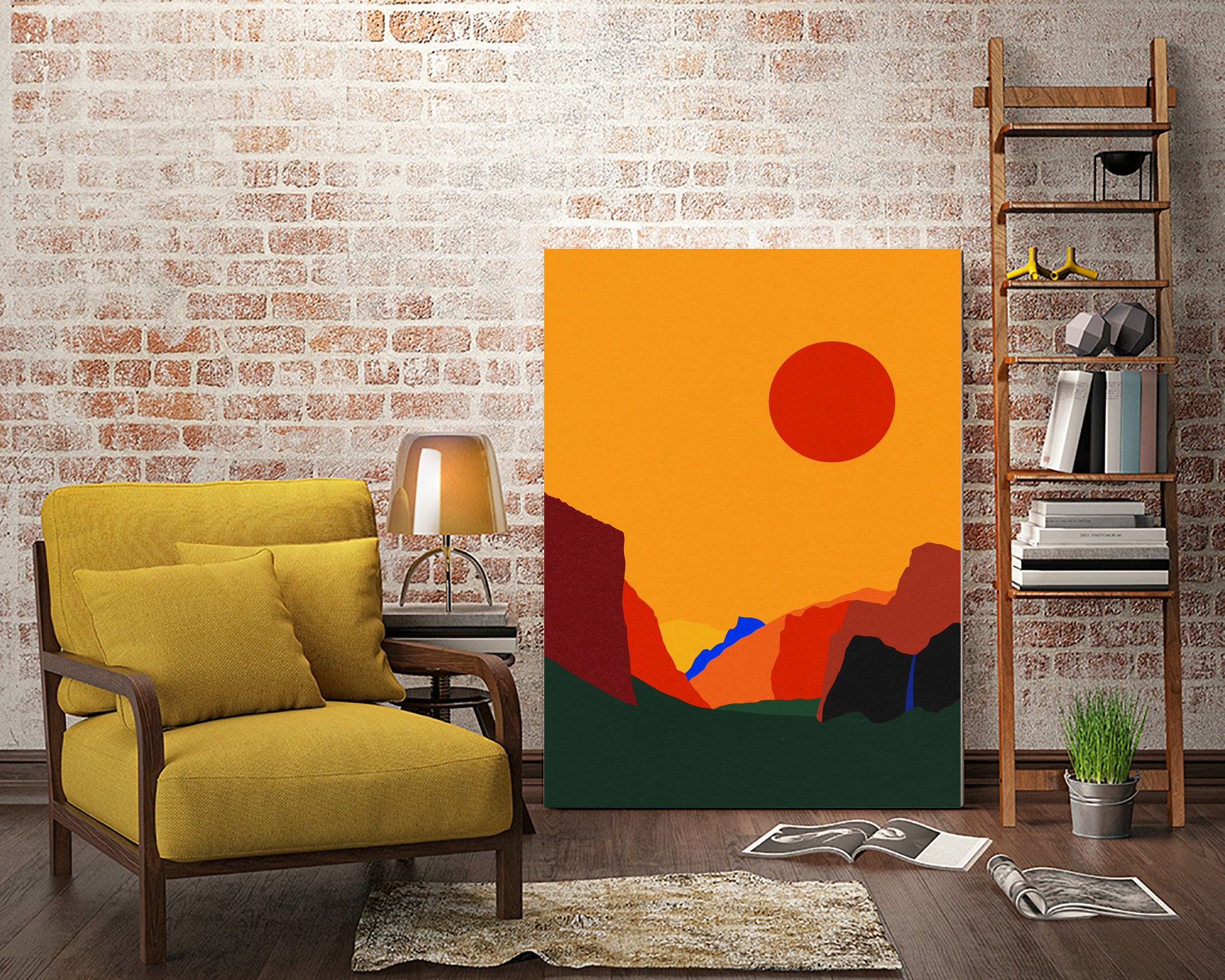 Yosemite Valley 23 by Rosi Feist on GIANT ART - illustration orange
