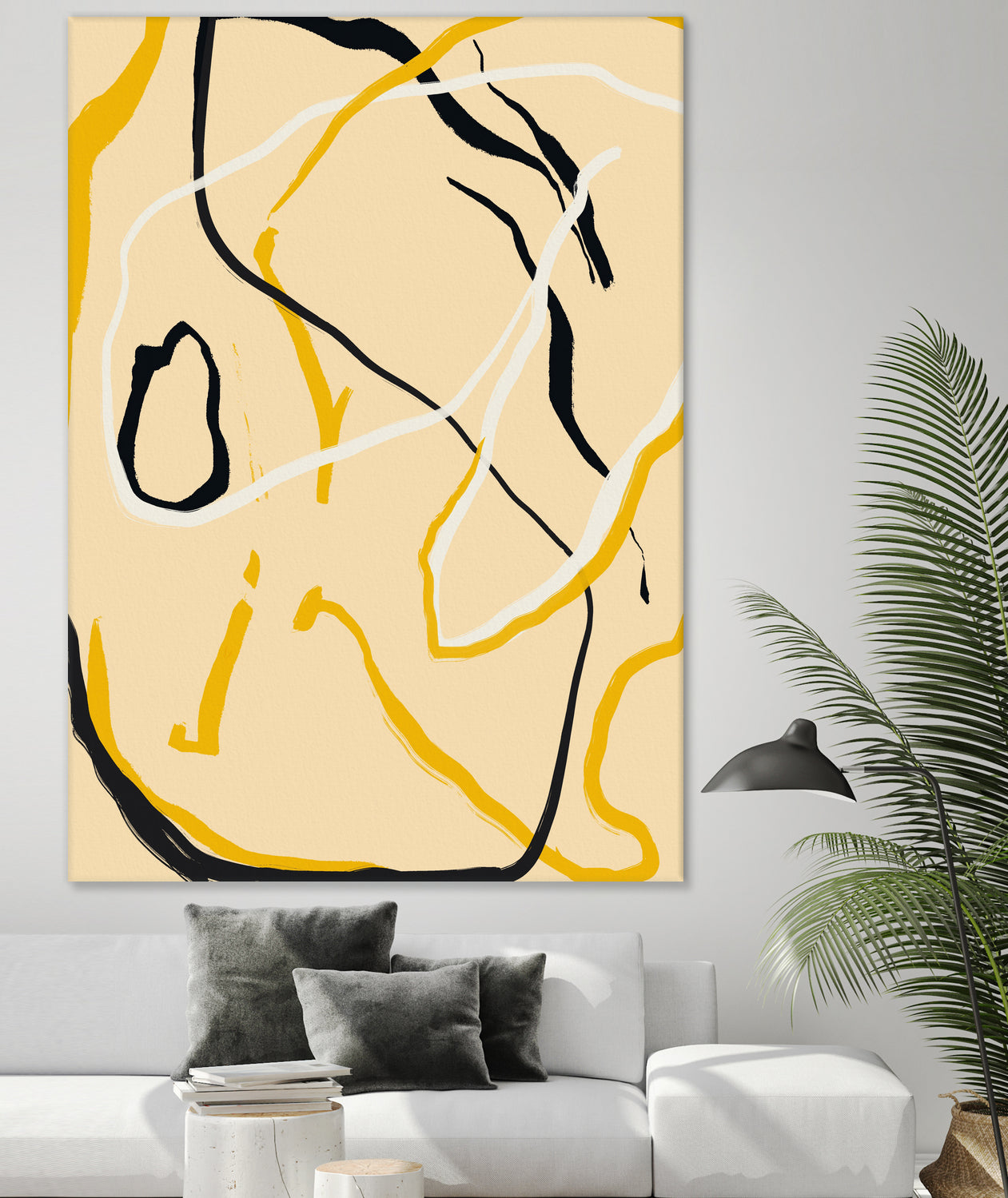 Golden Flow Lines by Little Dean on GIANT ART - line art abstract art