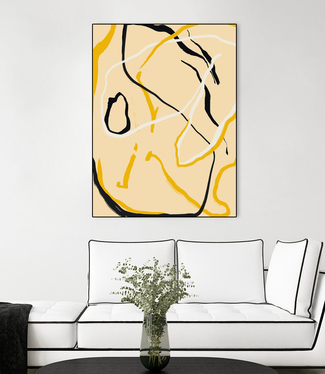 Golden Flow Lines by Little Dean on GIANT ART - line art abstract art