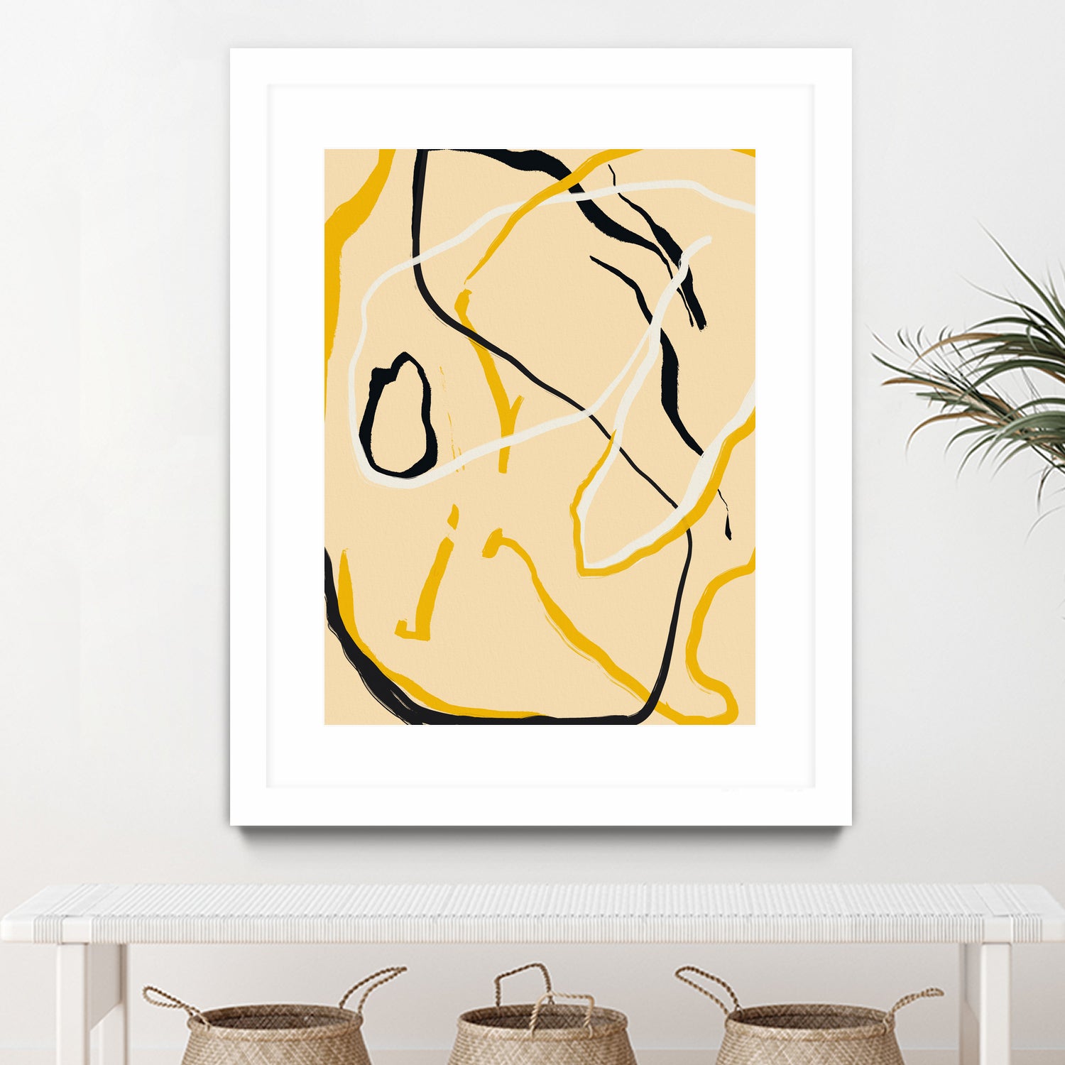 Golden Flow Lines by Little Dean on GIANT ART - line art abstract art