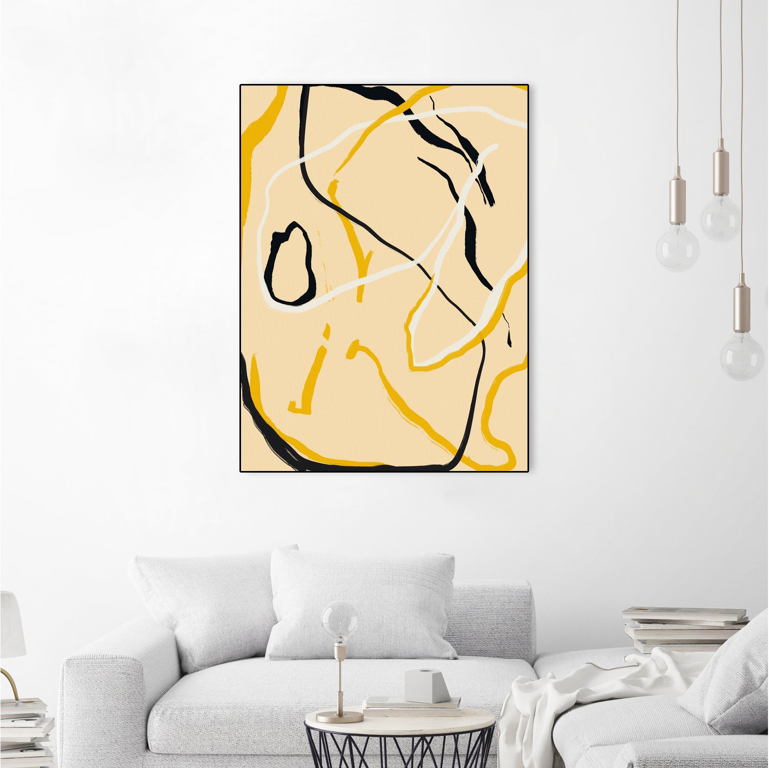 Golden Flow Lines by Little Dean on GIANT ART - line art abstract art