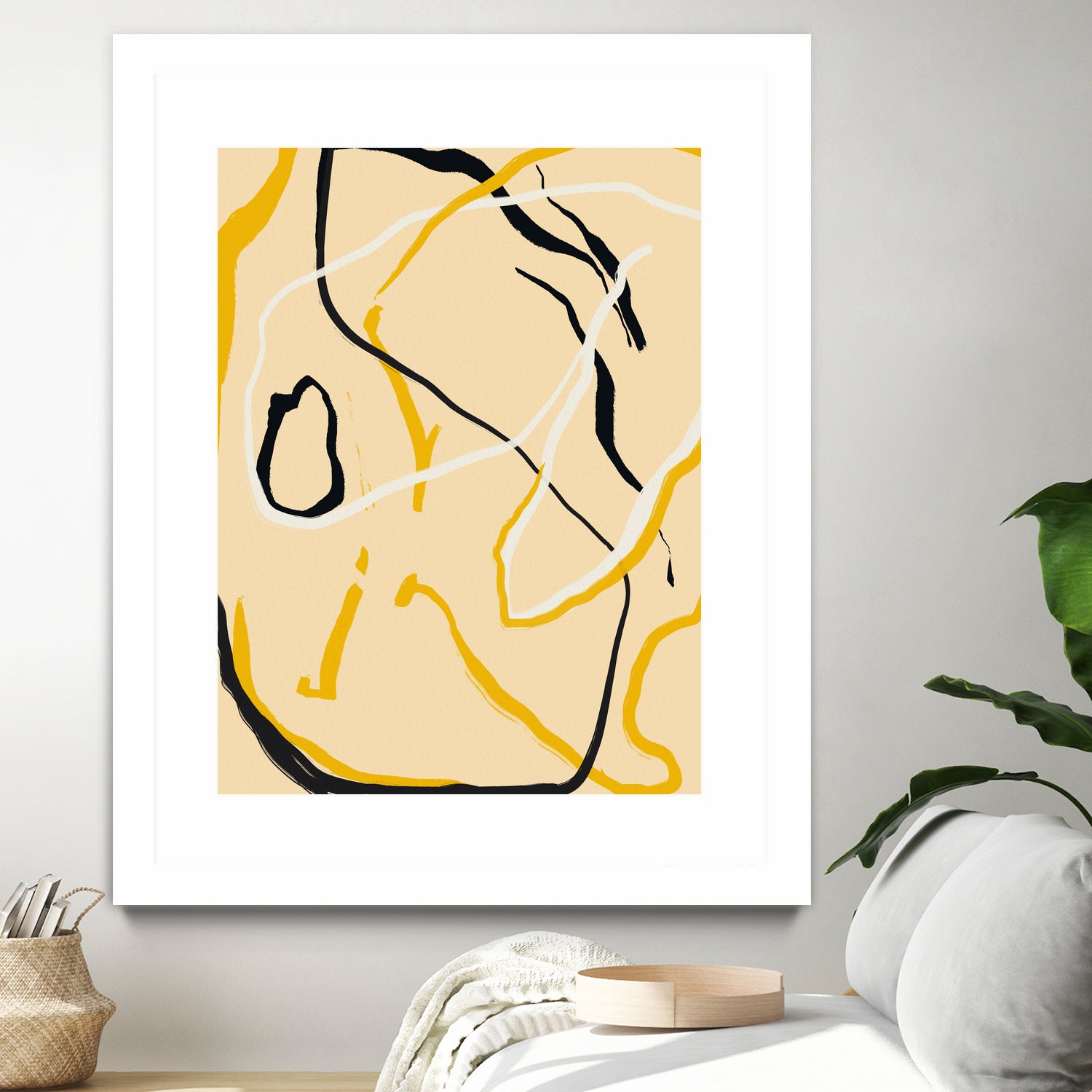 Golden Flow Lines by Little Dean on GIANT ART - line art abstract art