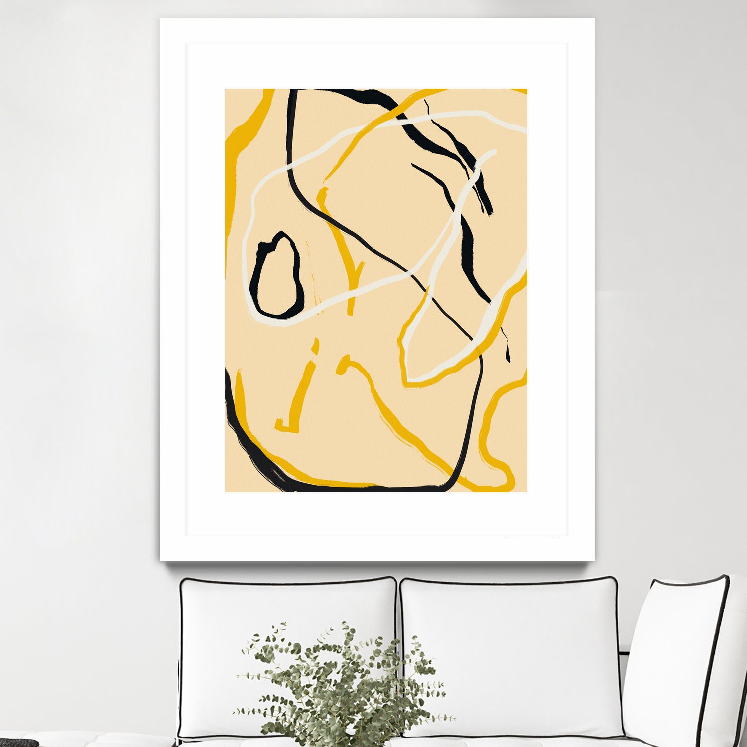 Golden Flow Lines by Little Dean on GIANT ART - line art abstract art