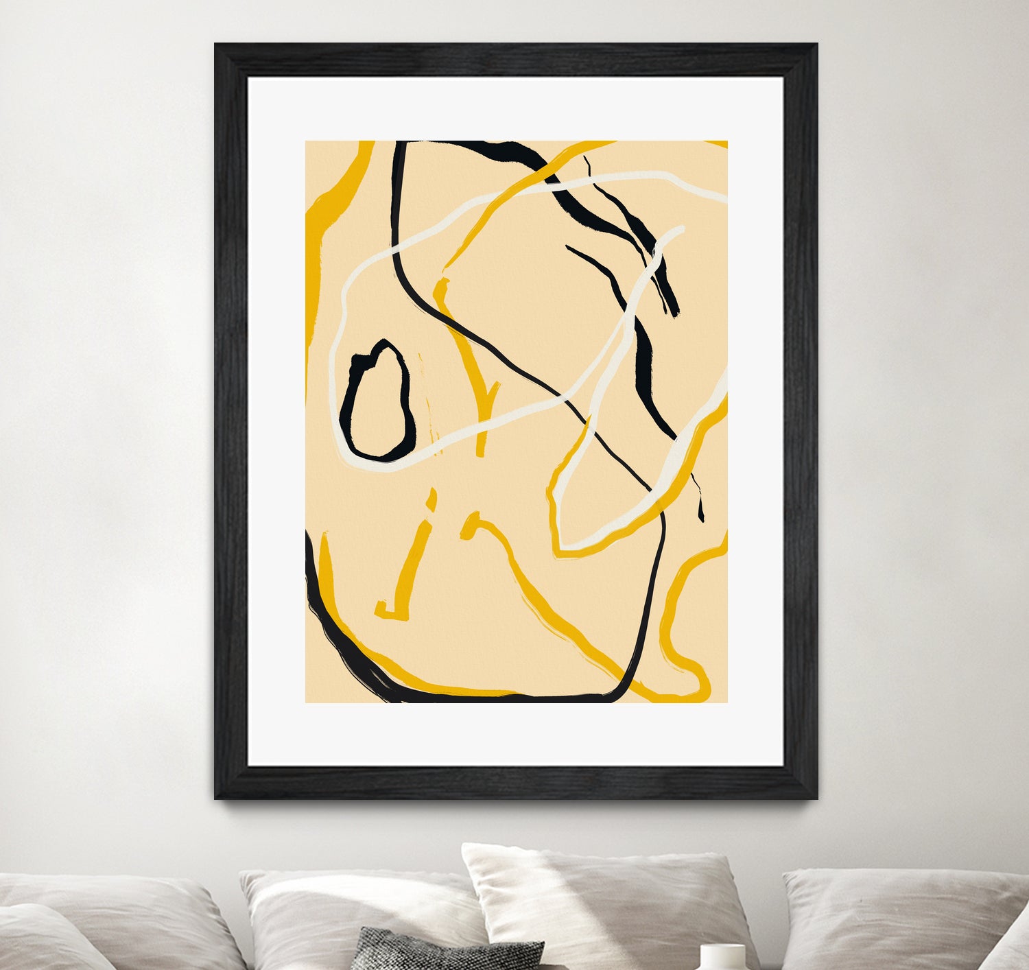 Golden Flow Lines by Little Dean on GIANT ART - line art abstract art