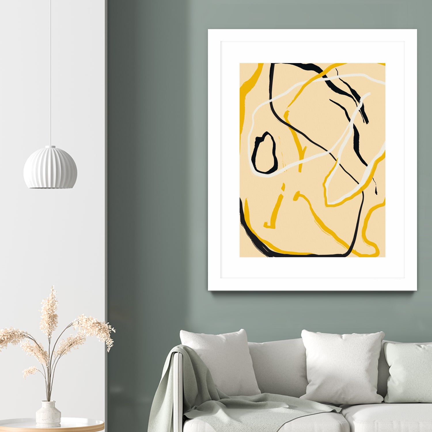 Golden Flow Lines by Little Dean on GIANT ART - line art abstract art