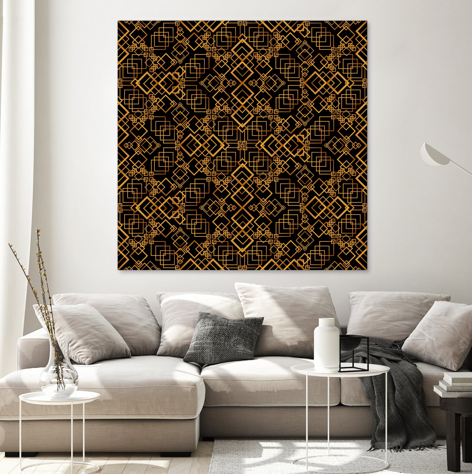 Golden Maze Pattern by Marika Barsrsind on GIANT ART - 8000 illustration