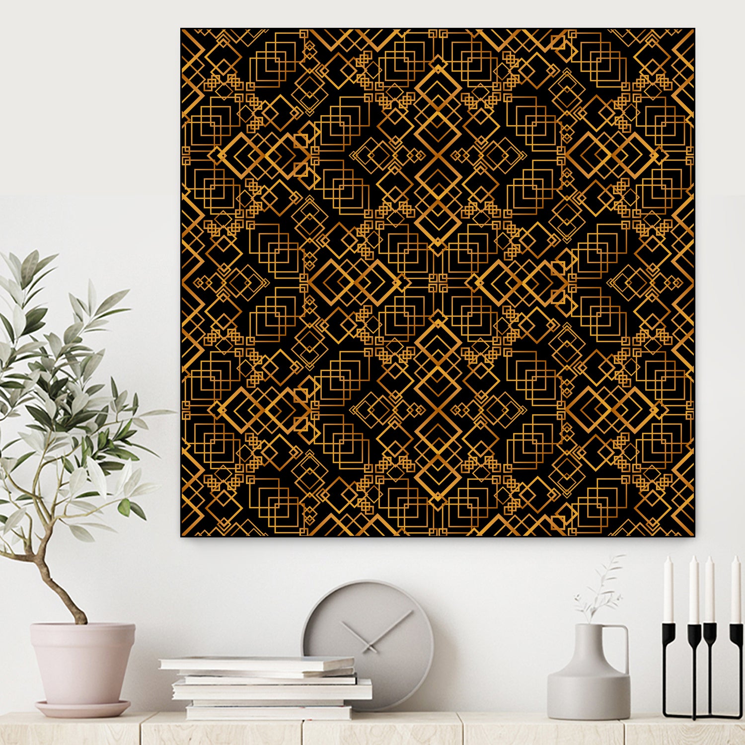 Golden Maze Pattern by Marika Barsrsind on GIANT ART - 8000 illustration