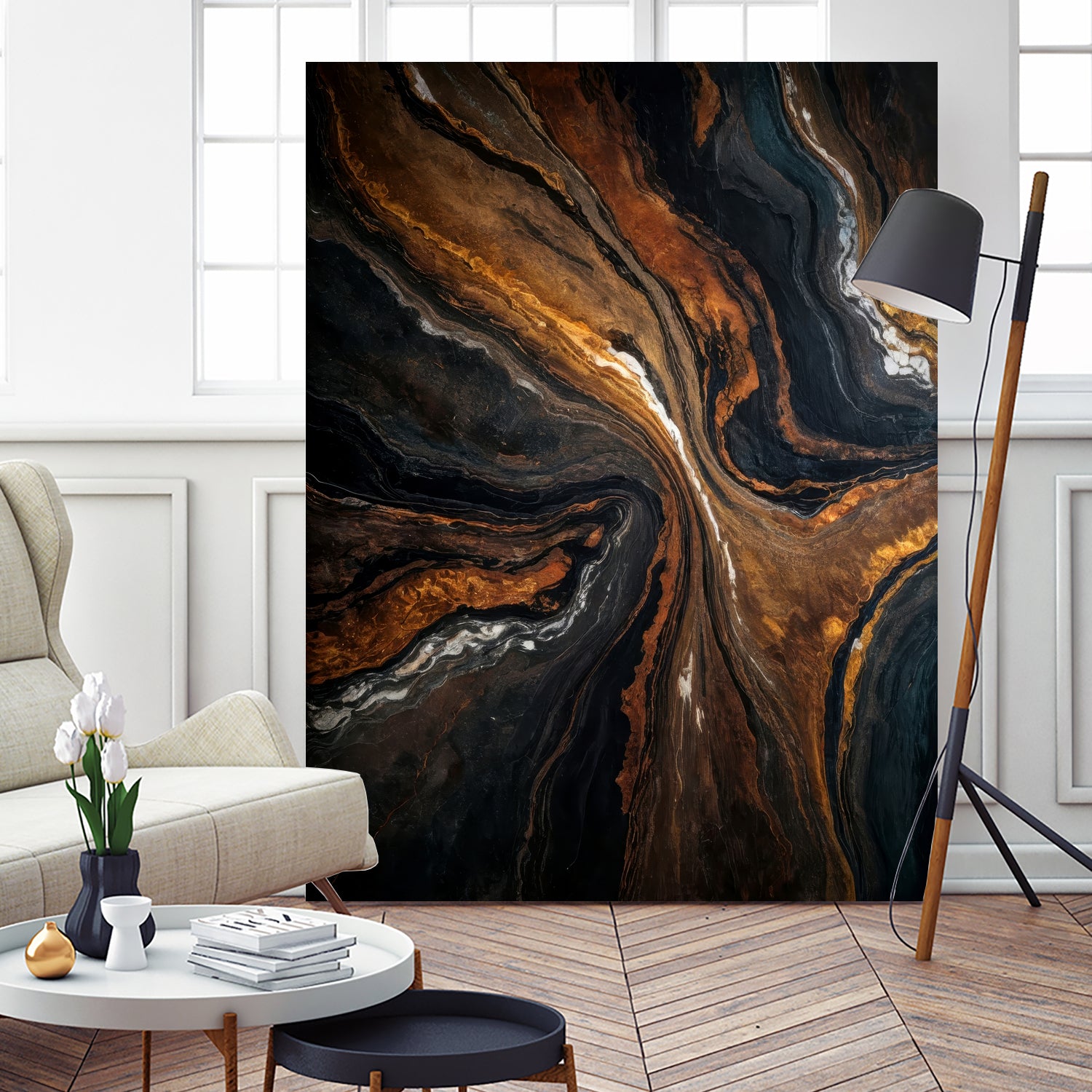 Golden Tones In Dark Stone by Alpenglow Workshop on GIANT ART - abstract abstract art