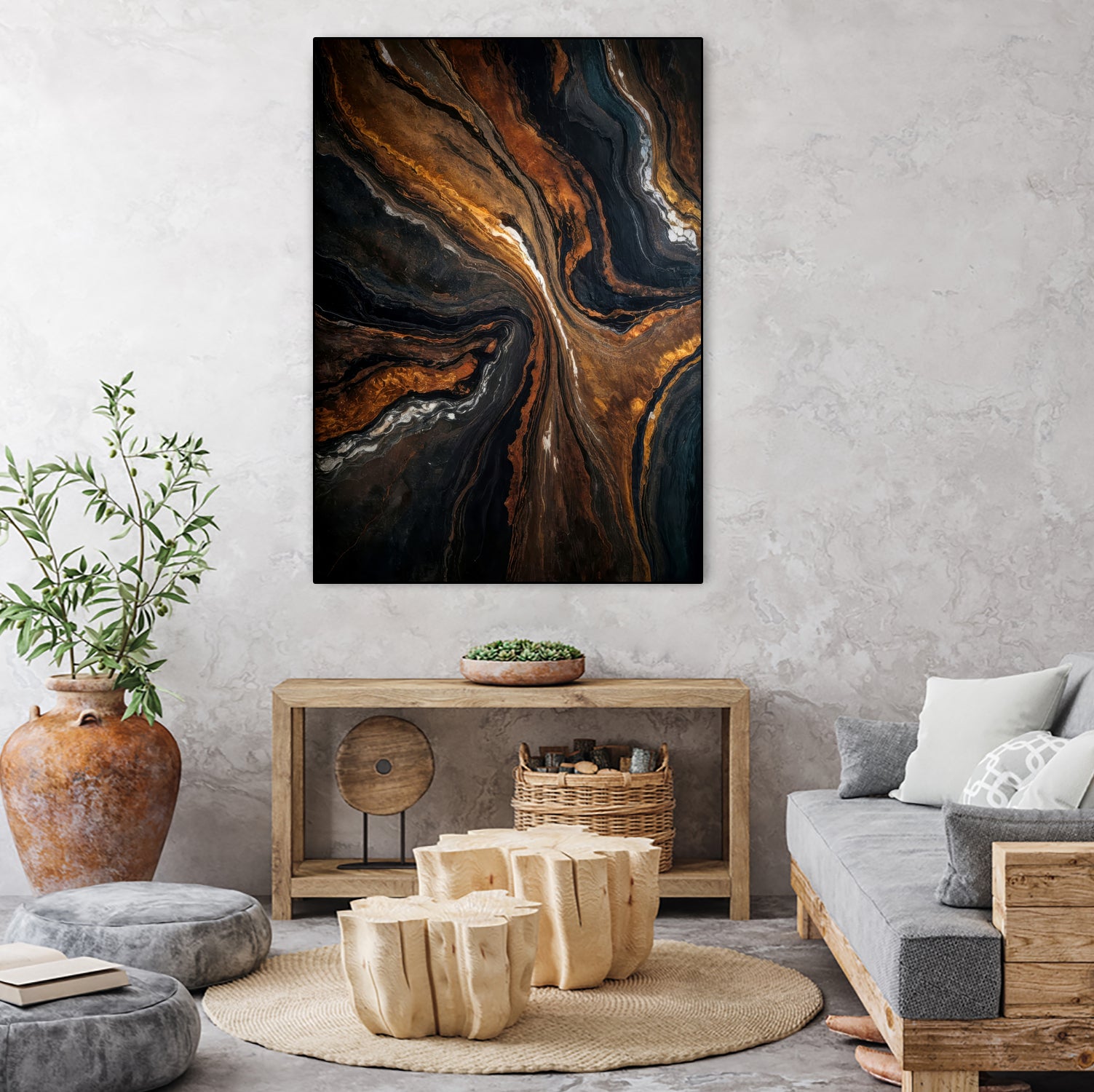 Golden Tones In Dark Stone by Alpenglow Workshop on GIANT ART - abstract abstract art