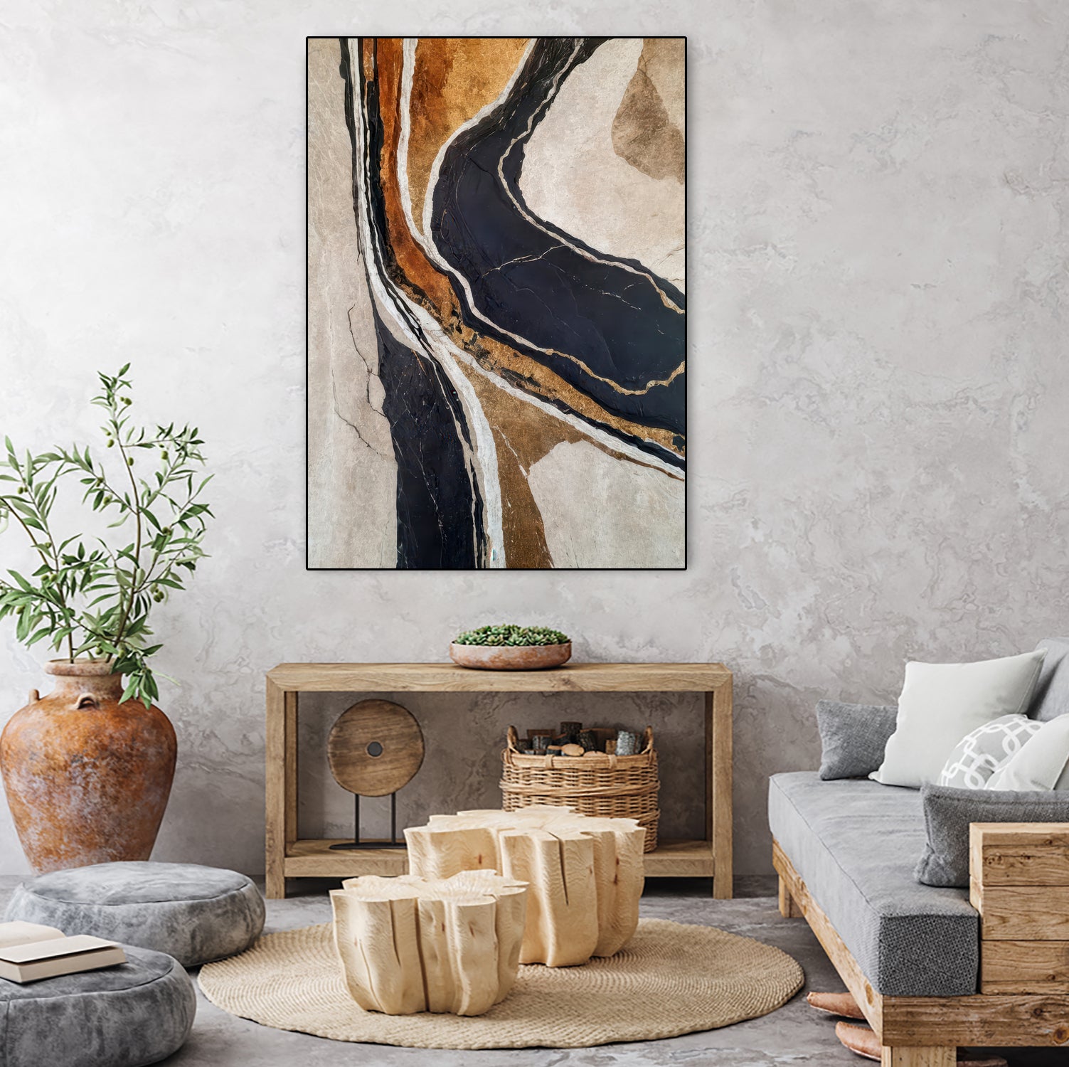 Textured Earth In Black and Gold by Alpenglow Workshop on GIANT ART - aesthetic abstract aesthetic
