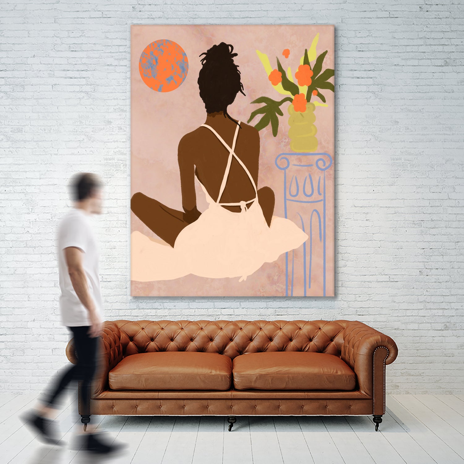 Gazing into the Abyss by Kintsugi99 on GIANT ART - orange framed canvas