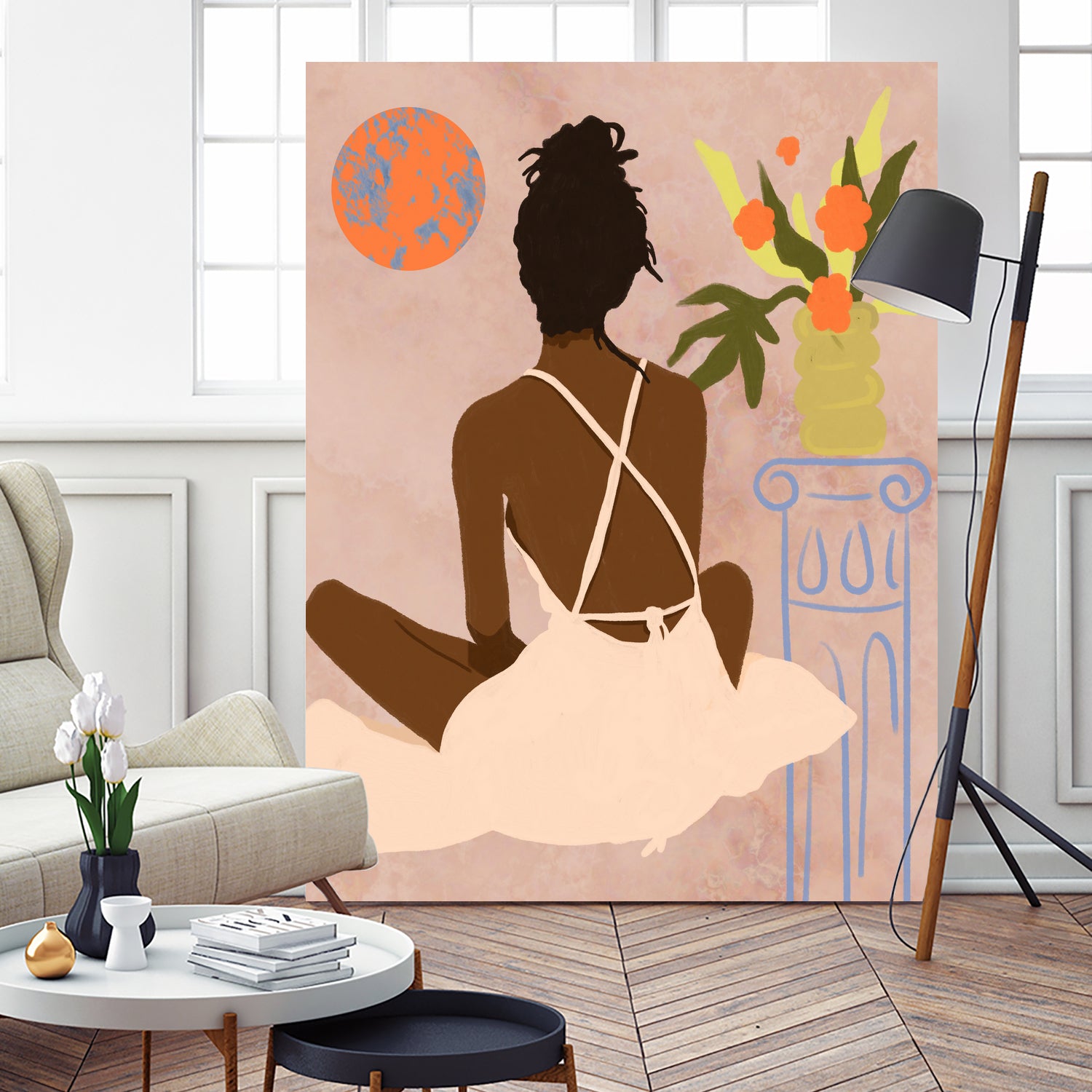 Gazing into the Abyss by Kintsugi99 on GIANT ART - orange framed canvas