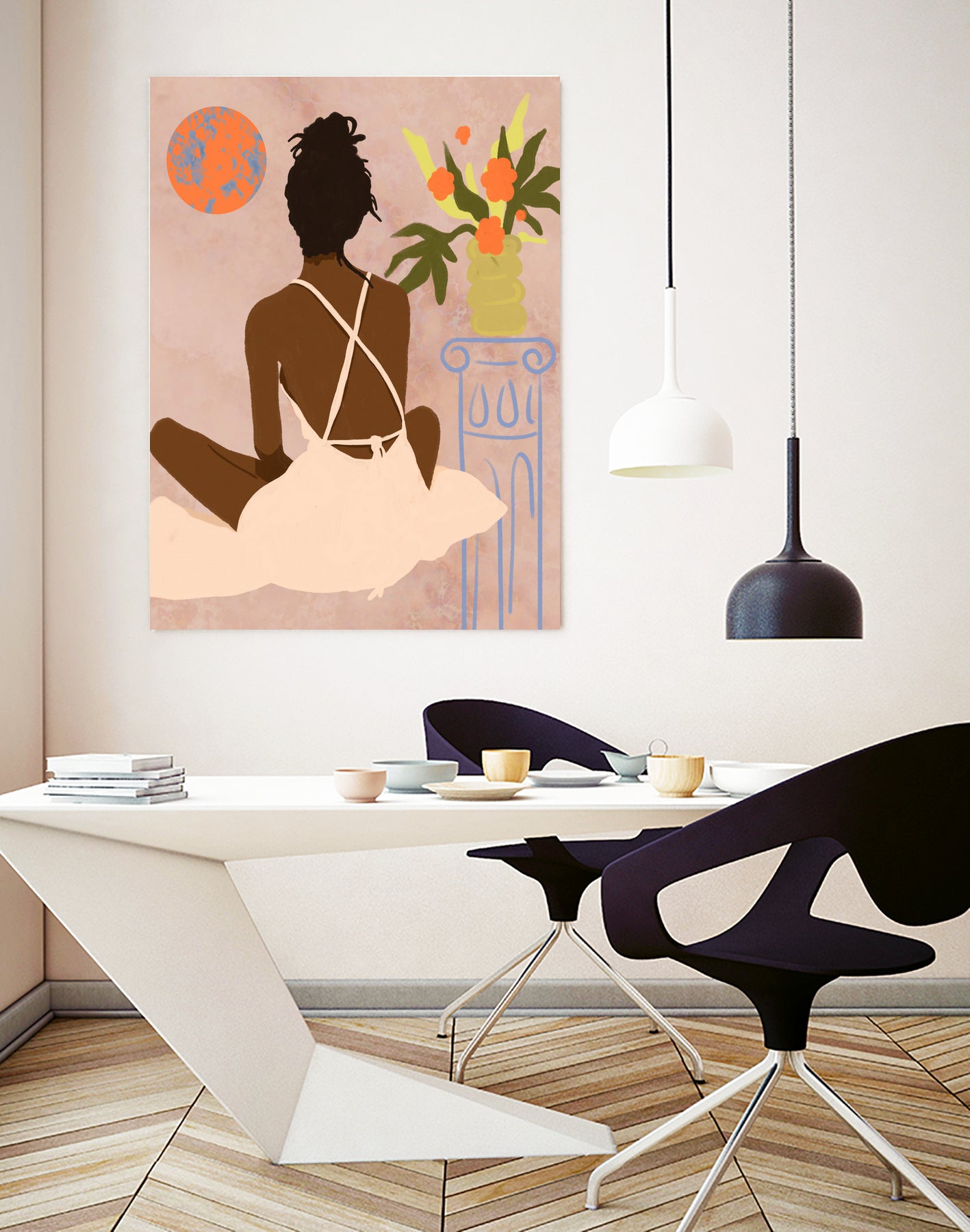 Gazing into the Abyss by Kintsugi99 on GIANT ART - orange framed canvas