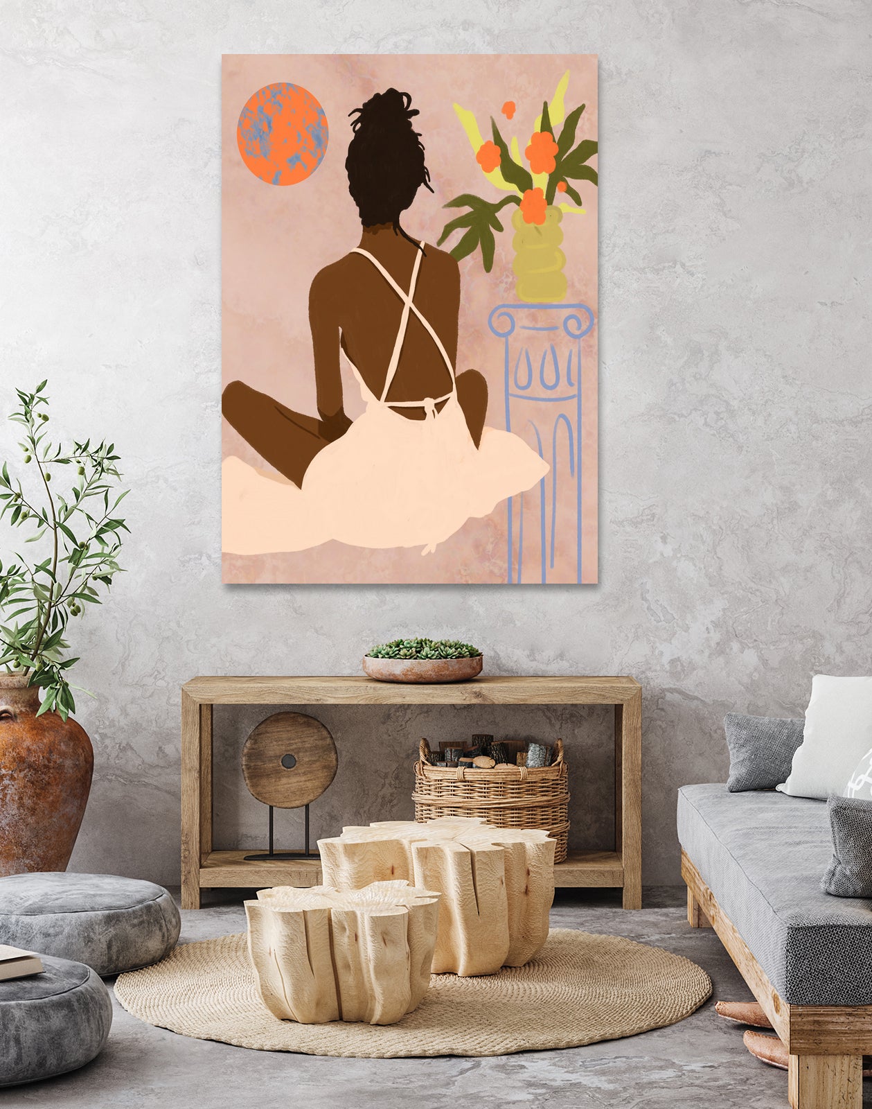 Gazing into the Abyss by Kintsugi99 on GIANT ART - orange framed canvas