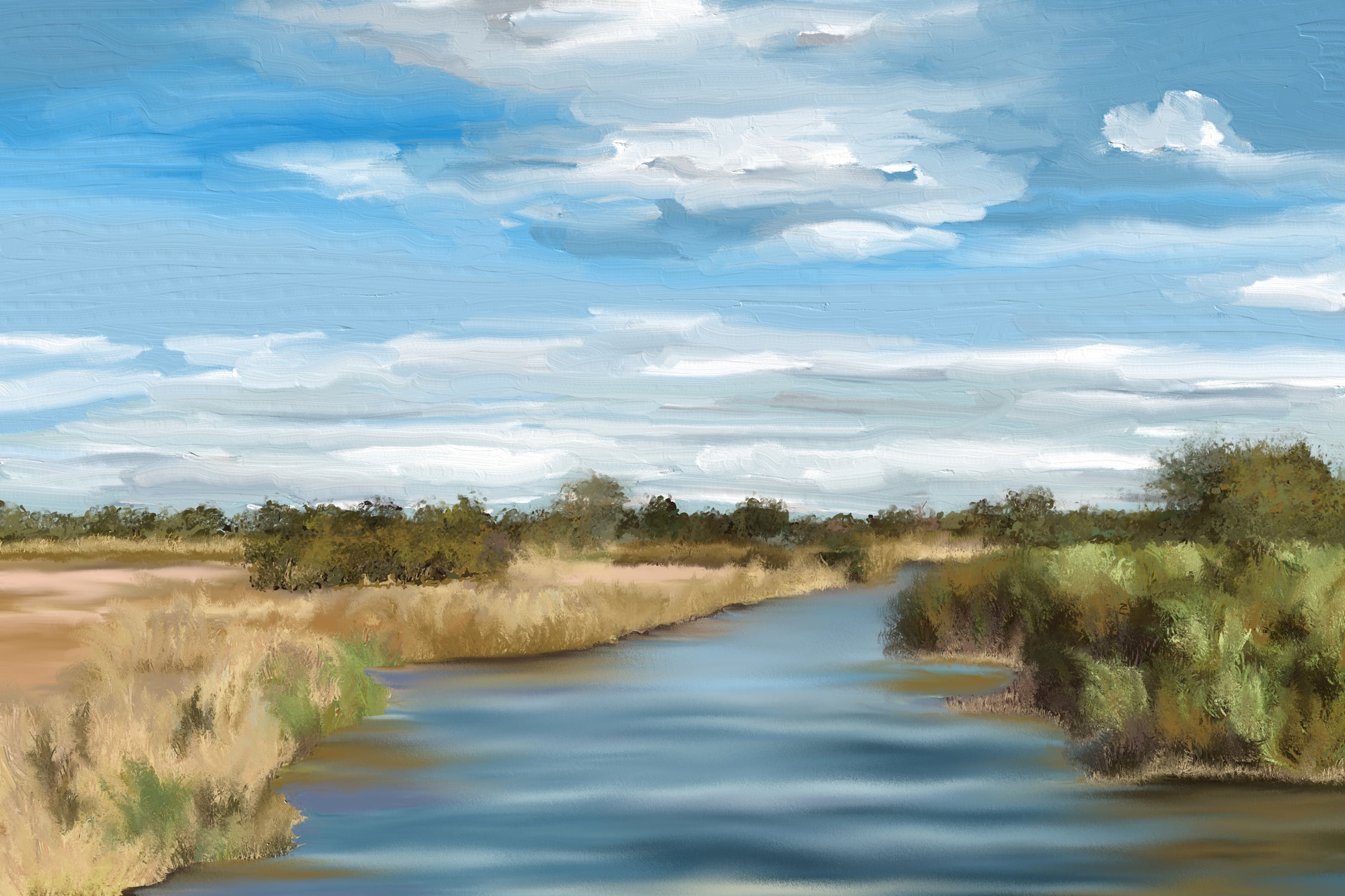 River of Reeds, Botswana by Jenna Alheit on GIANT ART - green landscape