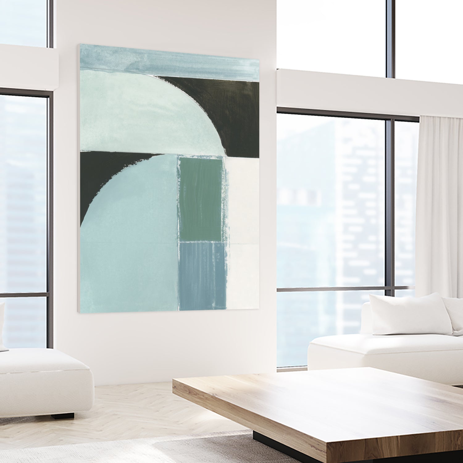 Abstract Blue Shapes No1 Print by cartissi on GIANT ART - abstract painting