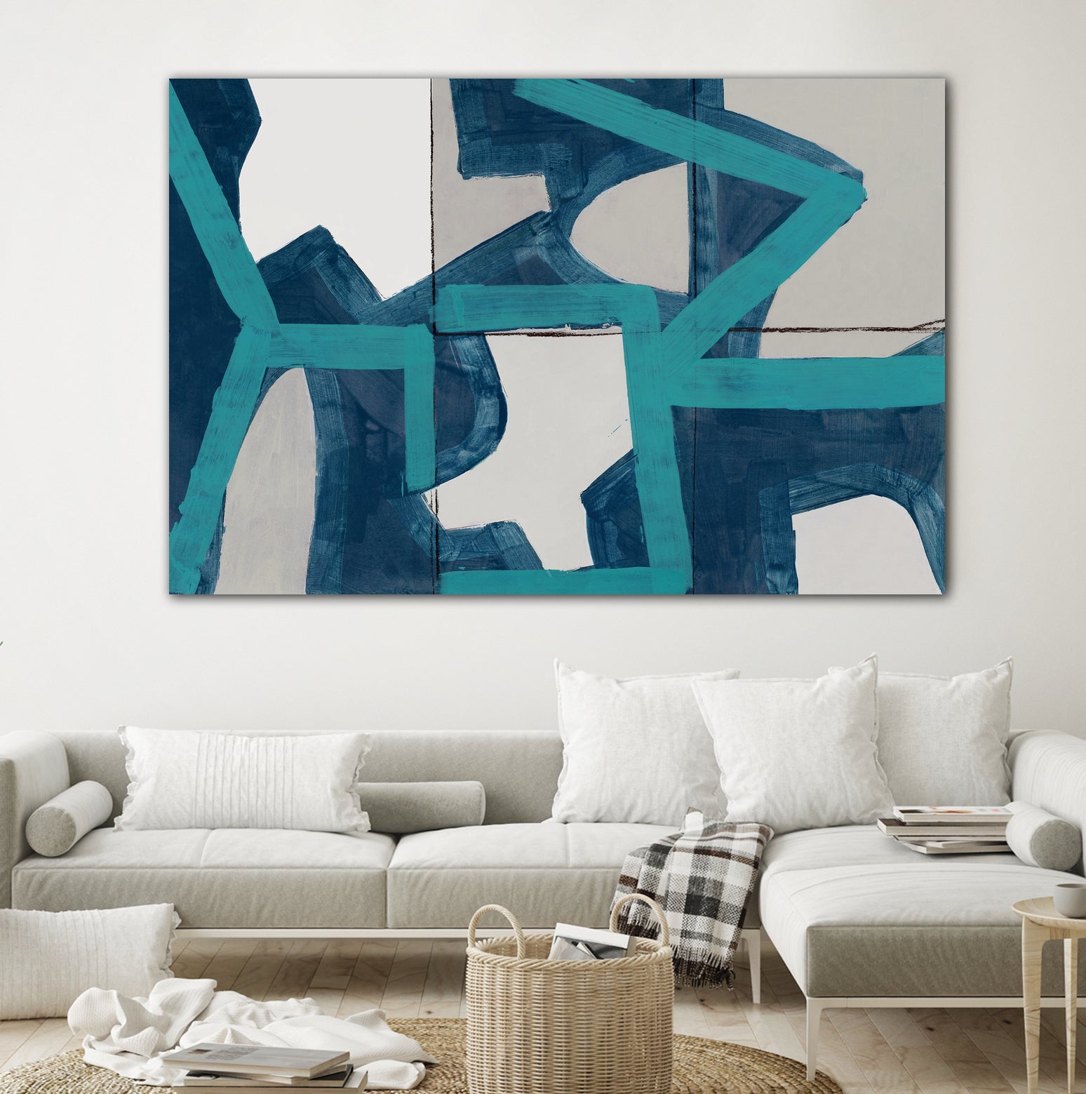 Metric Blue Abstract Art Print by cartissi on GIANT ART - abstract painting