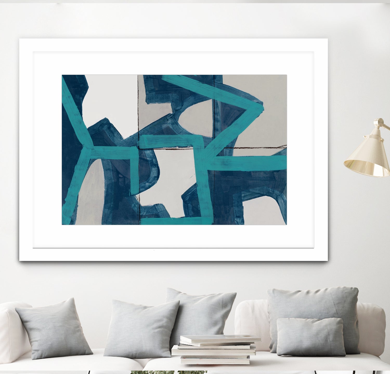 Metric Blue Abstract Art Print by cartissi on GIANT ART - abstract painting