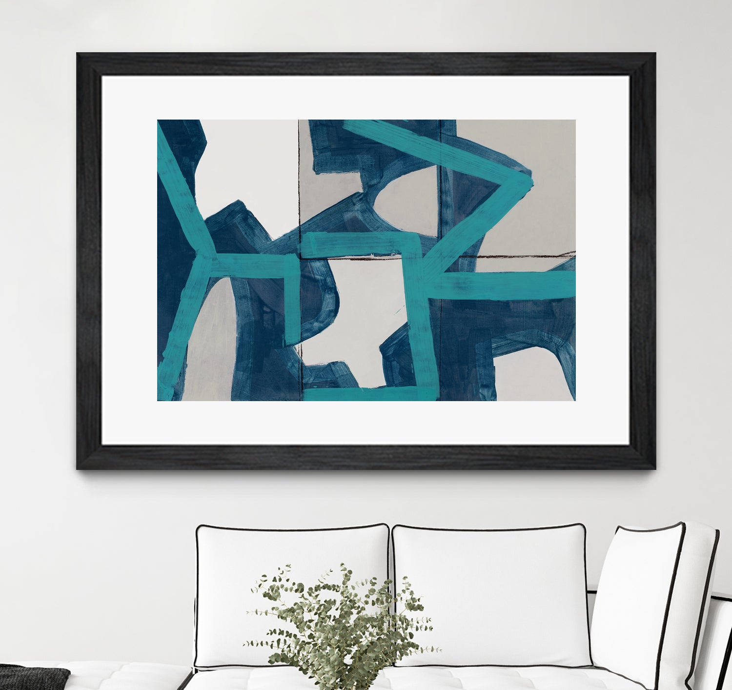 Metric Blue Abstract Art Print by cartissi on GIANT ART - abstract painting
