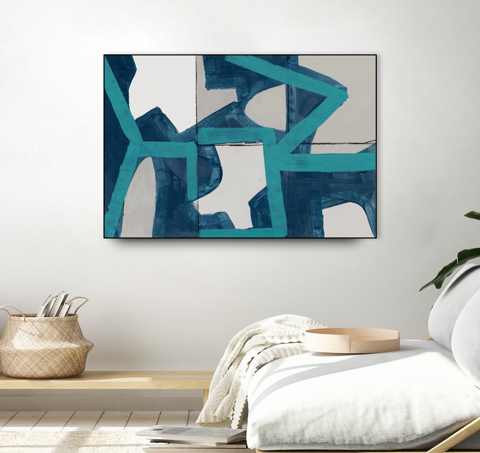 Metric Blue Abstract Art Print by cartissi on GIANT ART - abstract painting