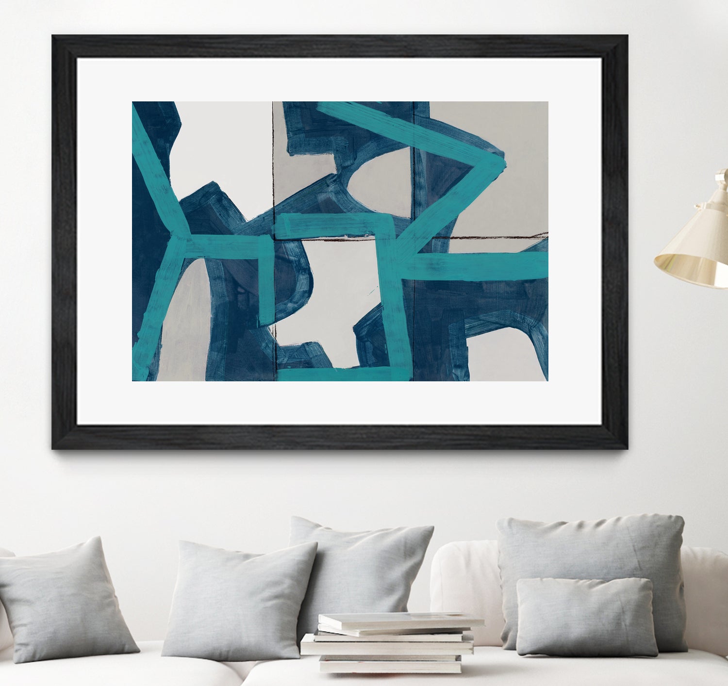 Metric Blue Abstract Art Print by cartissi on GIANT ART - abstract painting