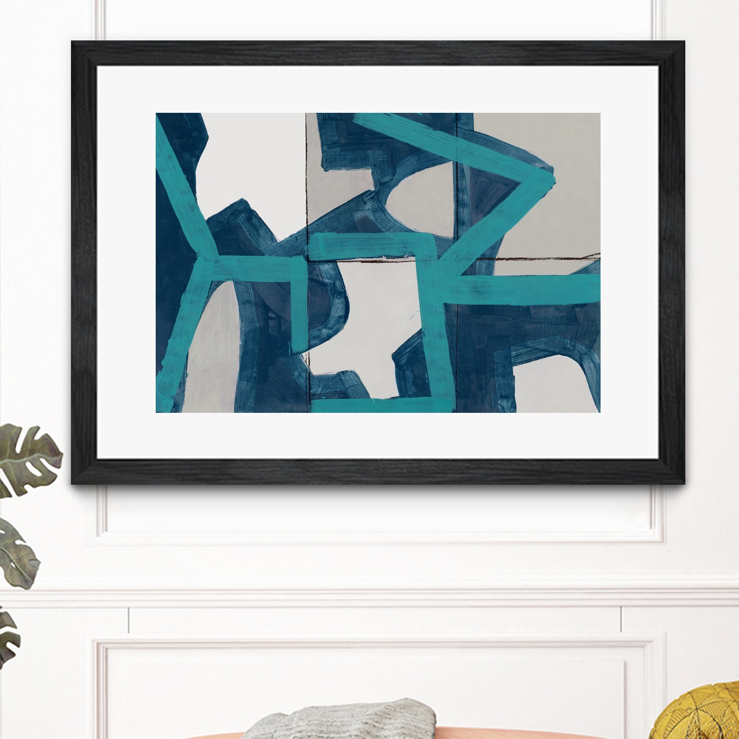 Metric Blue Abstract Art Print by cartissi on GIANT ART - abstract painting
