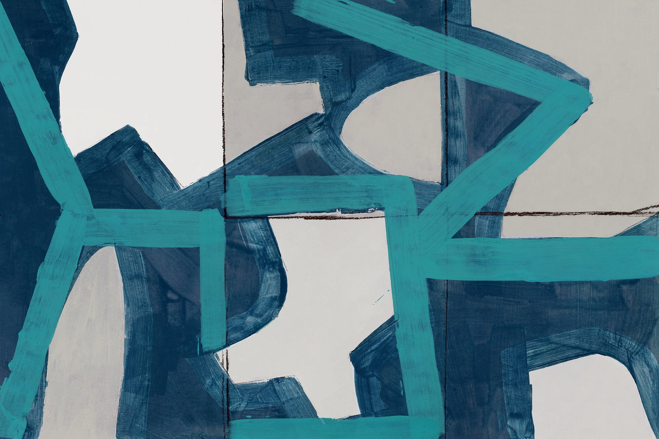 Metric Blue Abstract Art Print by cartissi on GIANT ART - abstract painting