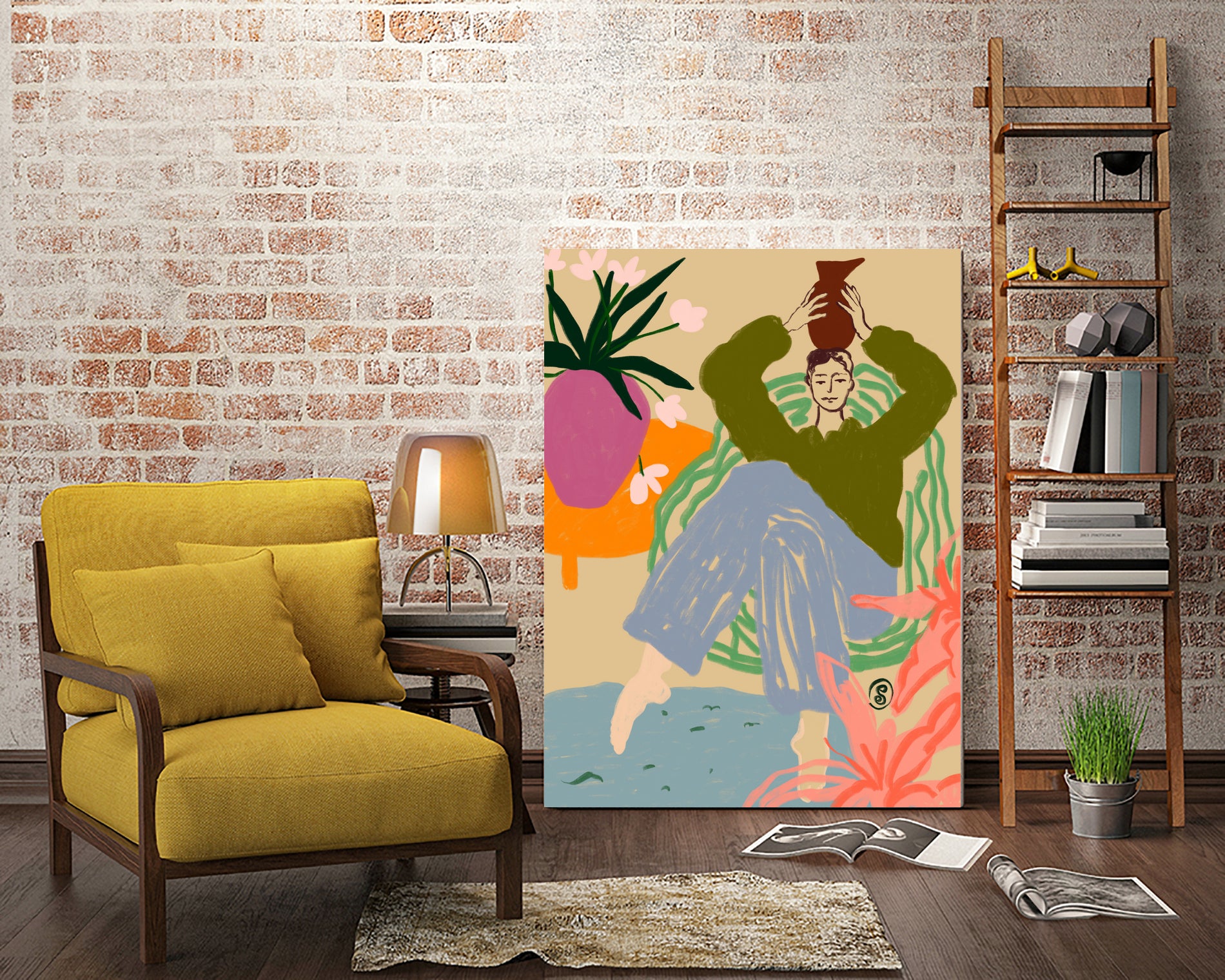 Woman With a Vessel by Sandra Poliakov on GIANT ART - figurative woman