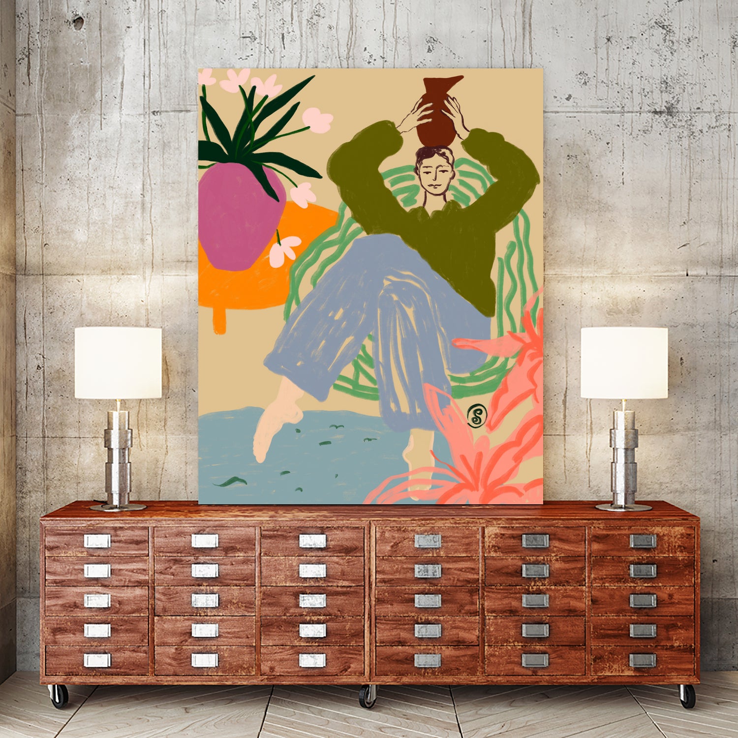 Woman With a Vessel by Sandra Poliakov on GIANT ART - figurative woman